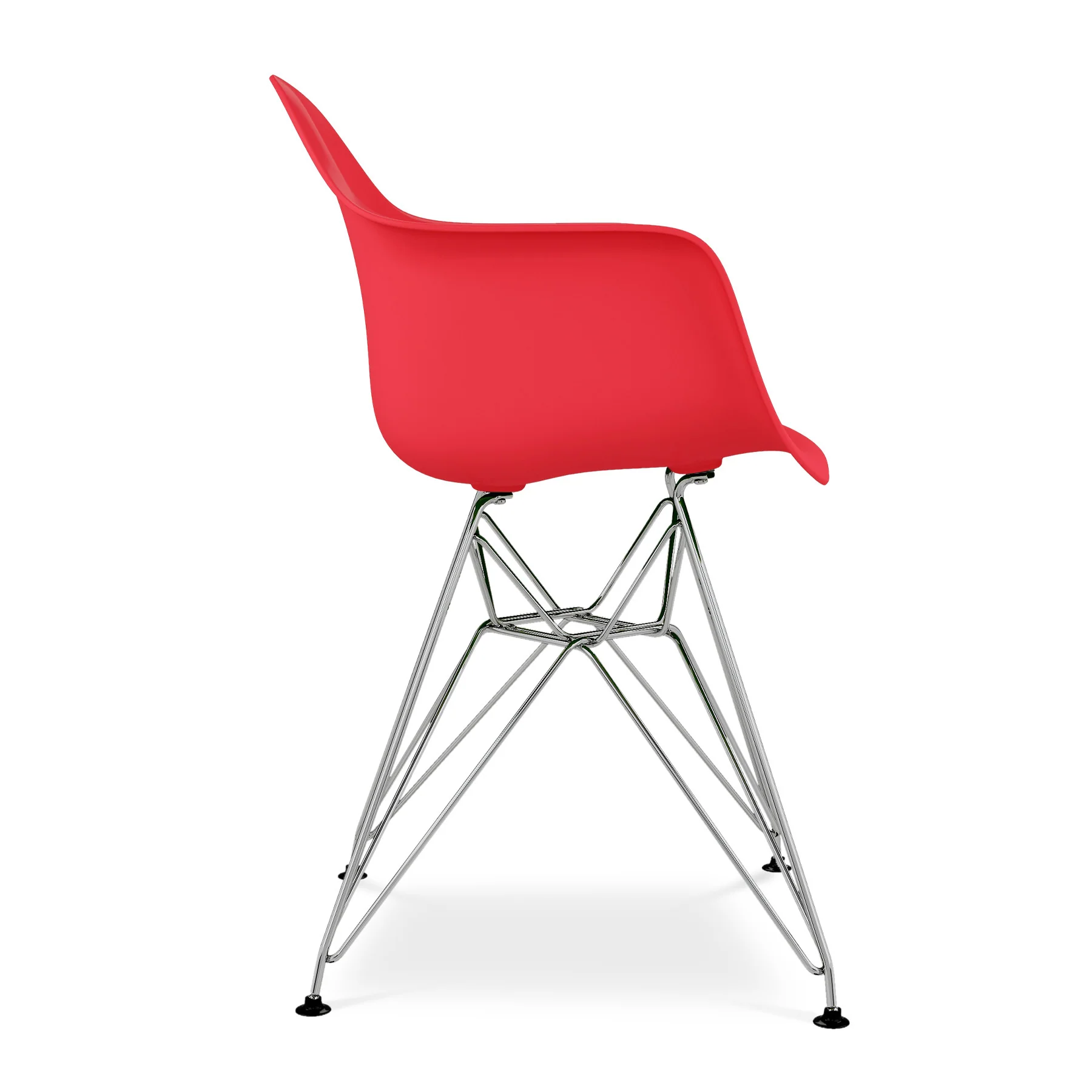 Red And Silver Heavy Duty Plastic Dining Arm Chair By Homeroots - Image 3
