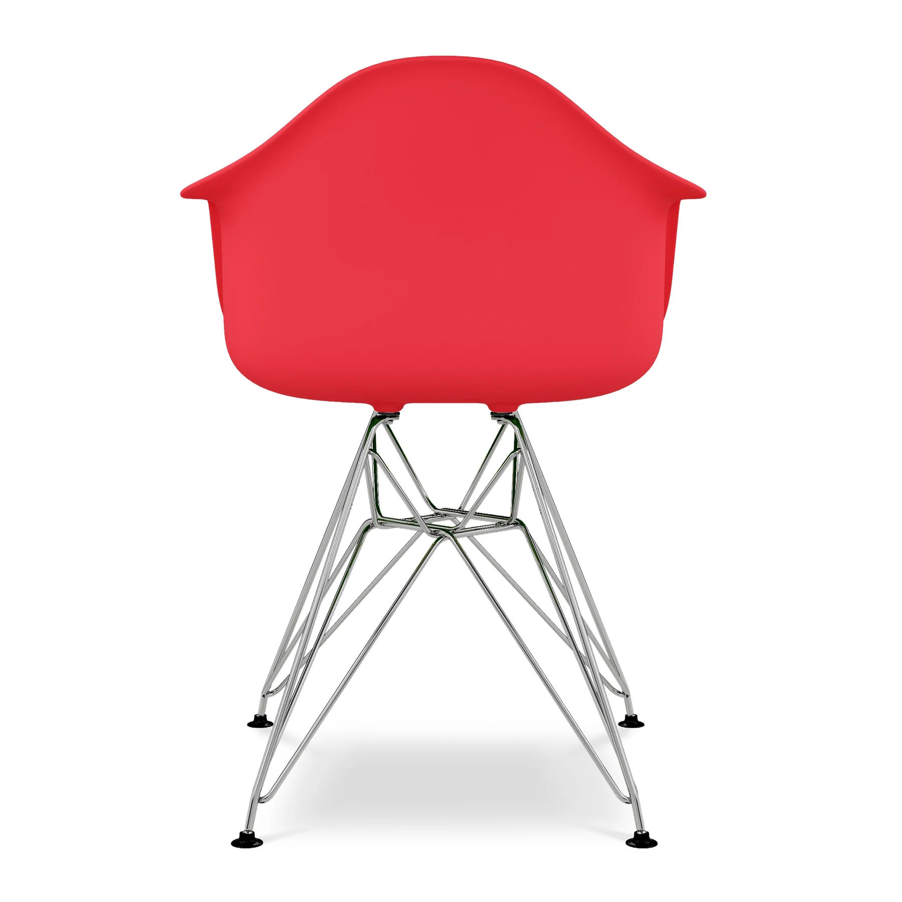 Red And Silver Heavy Duty Plastic Dining Arm Chair By Homeroots - Image 4