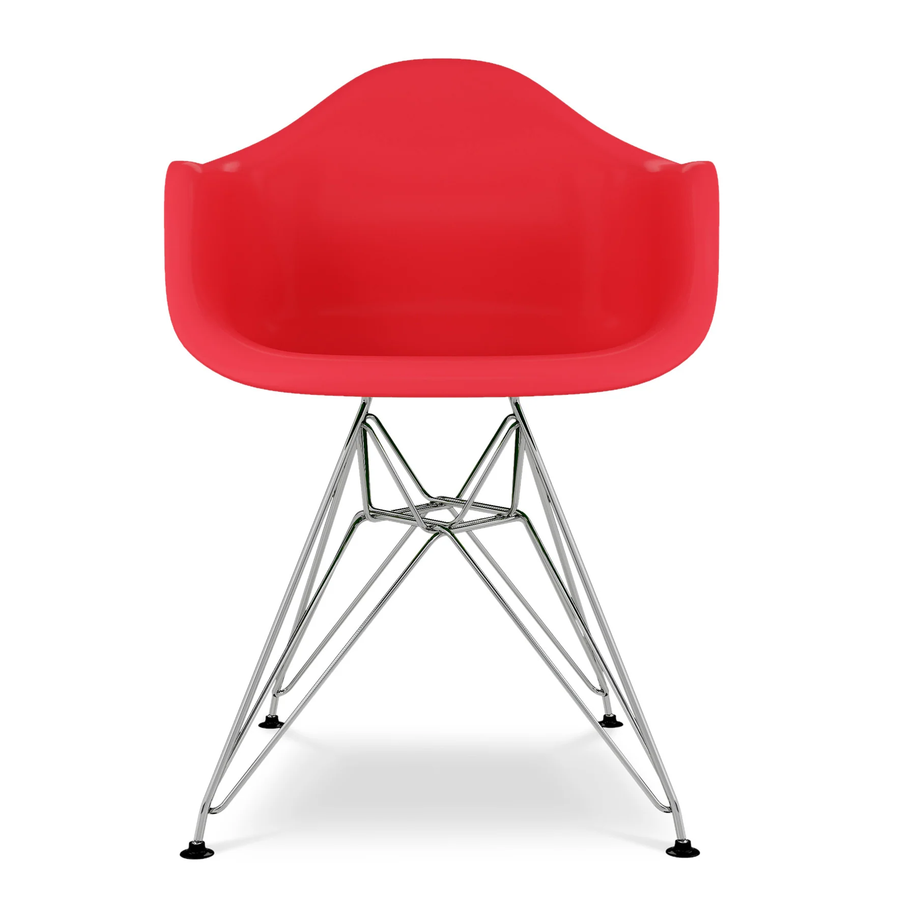 Red And Silver Heavy Duty Plastic Dining Arm Chair By Homeroots - Image 6