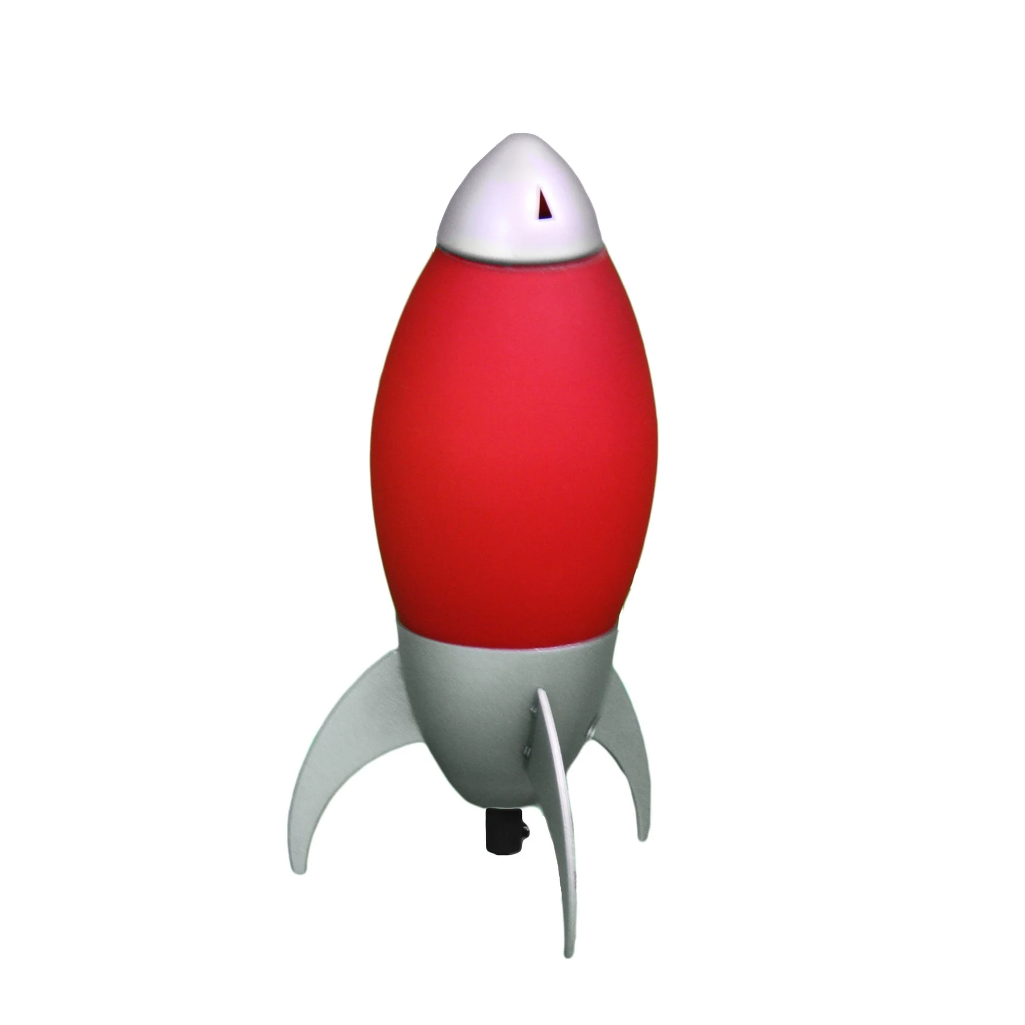 Red and Silver Rocket Shaped Table Lamp By Homeroots - Image 2