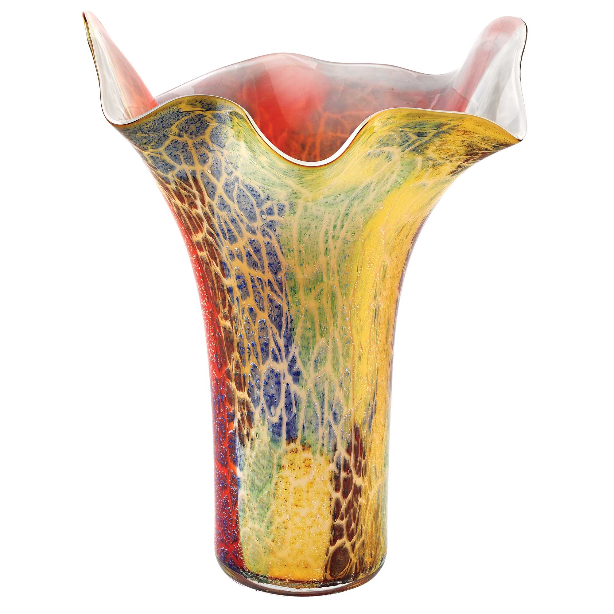 Red and Yellow Glass Abstract Novelty Table Vase By Homeroots - Image 2