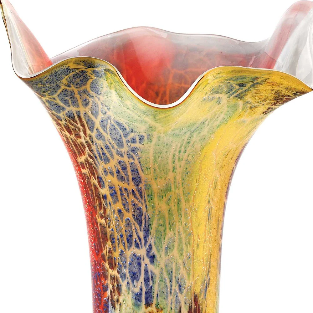 Red and Yellow Glass Abstract Novelty Table Vase By Homeroots - Image 4