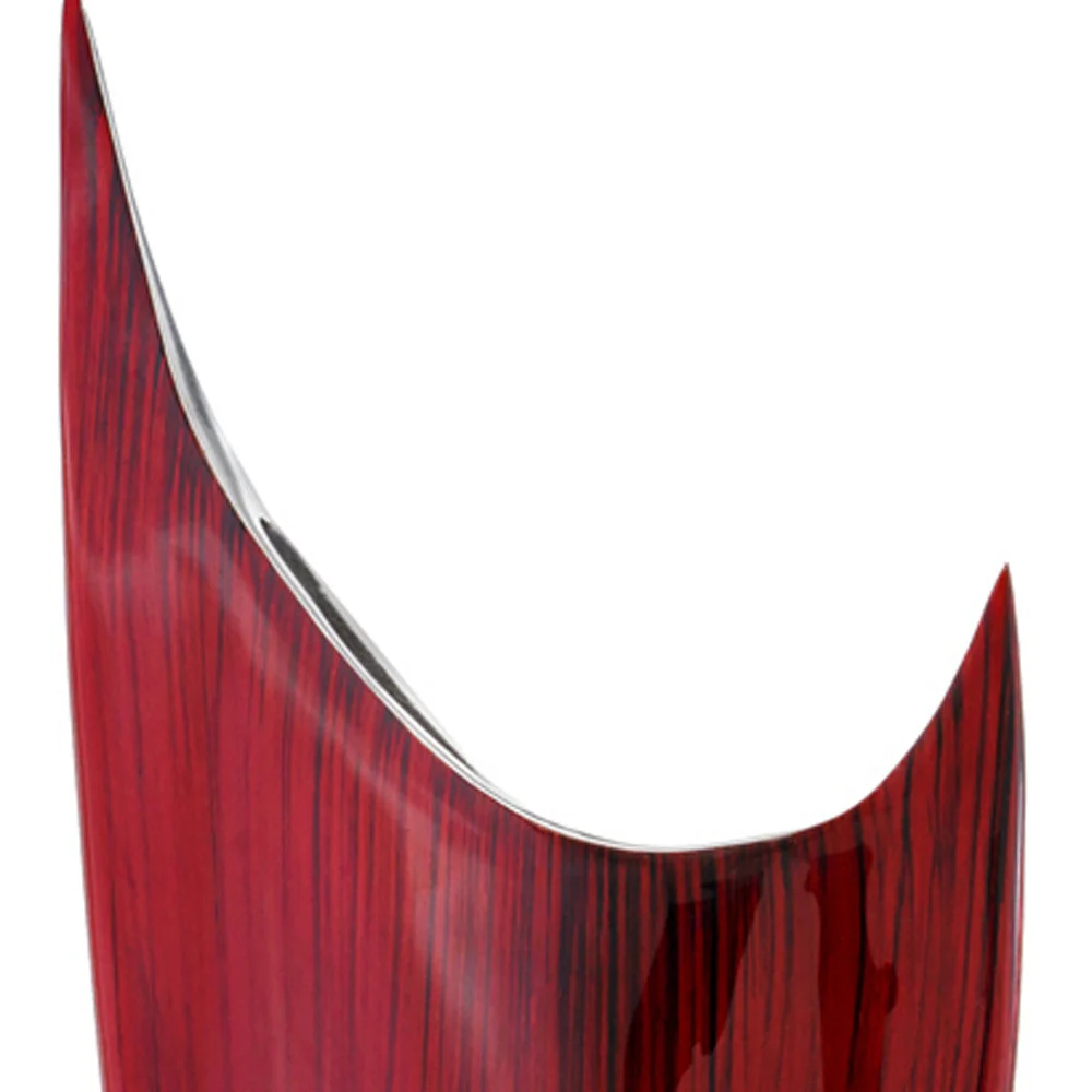 Red Glaze and Silver Pointed Vase By Homeroots - Image 4