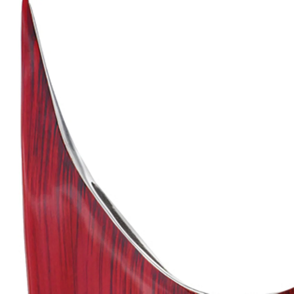 Red Glaze and Silver Pointed Vase By Homeroots - Image 5