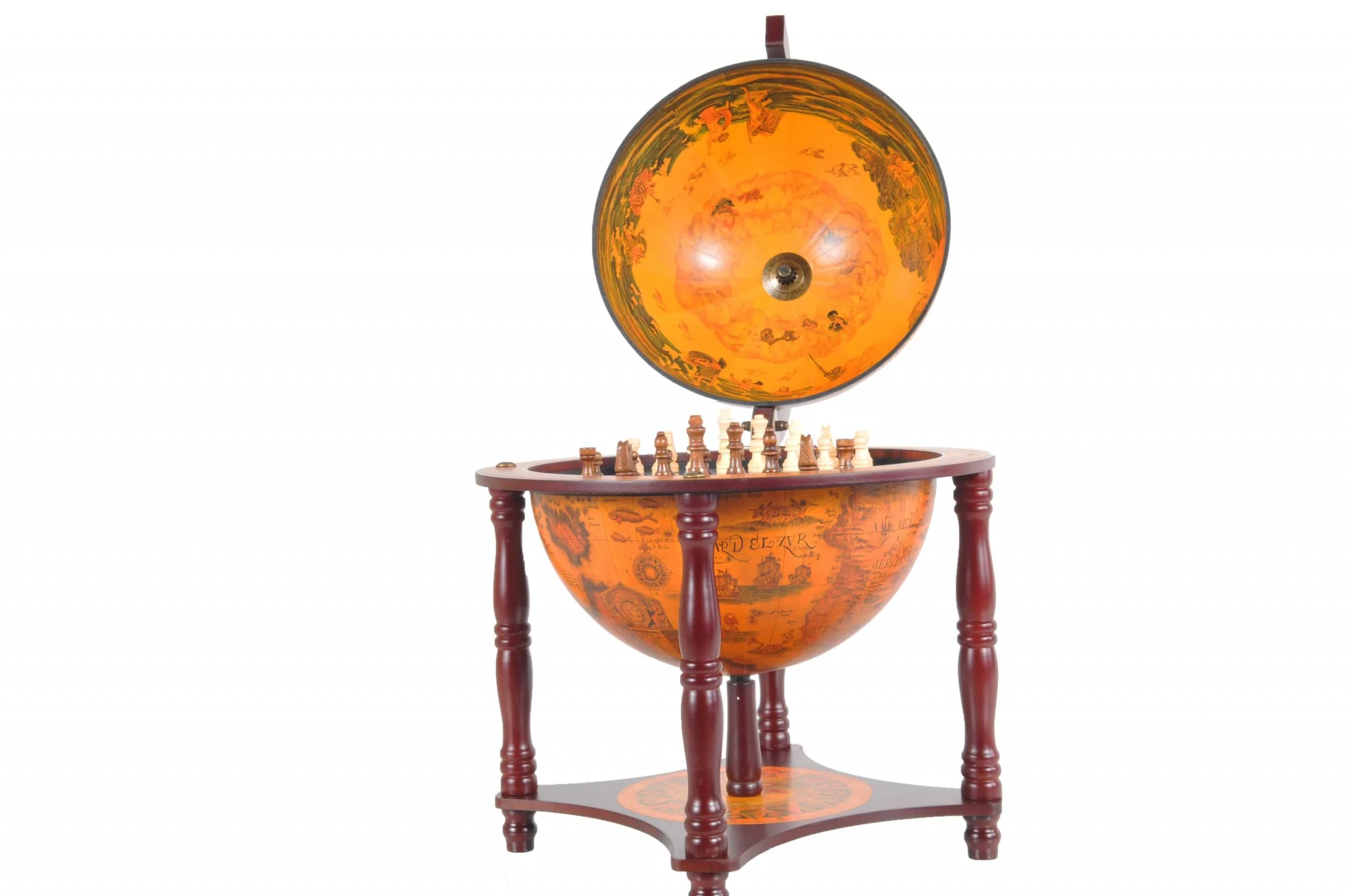 Red Globe with Chess Holder By Homeroots - 364362 - Image 4