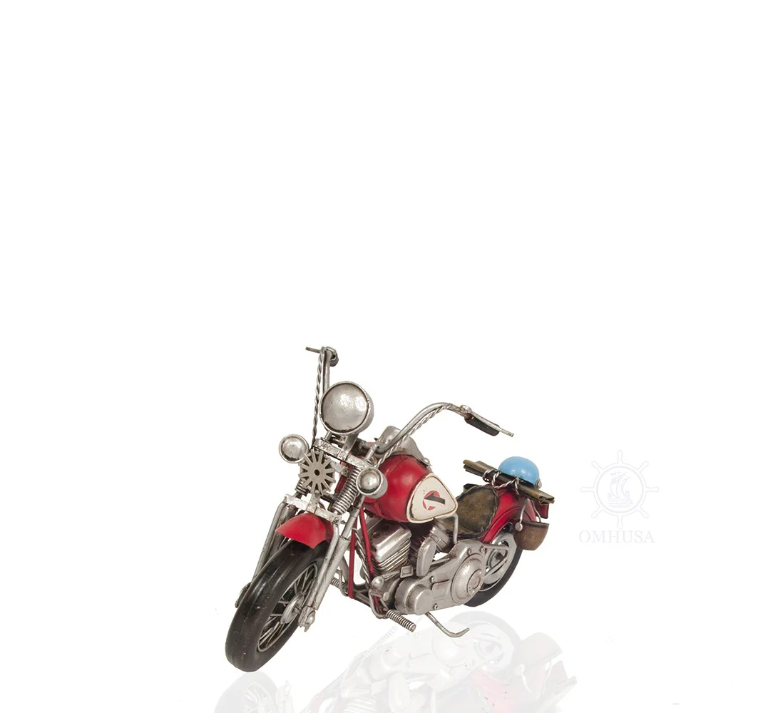 Red Harley Davidson Motorcycle Sculpture By Homeroots - Image 2