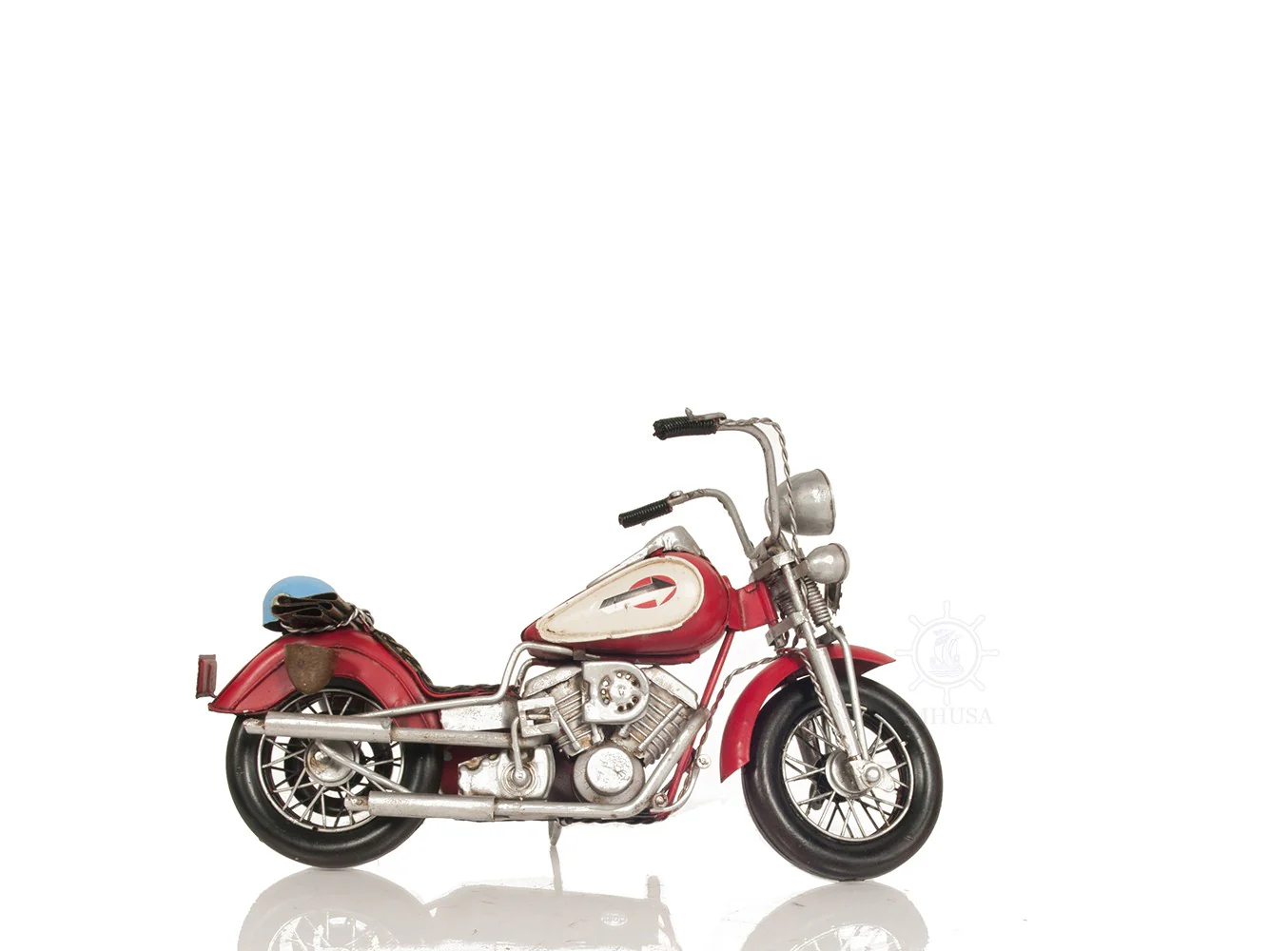 Red Harley Davidson Motorcycle Sculpture By Homeroots - Image 4