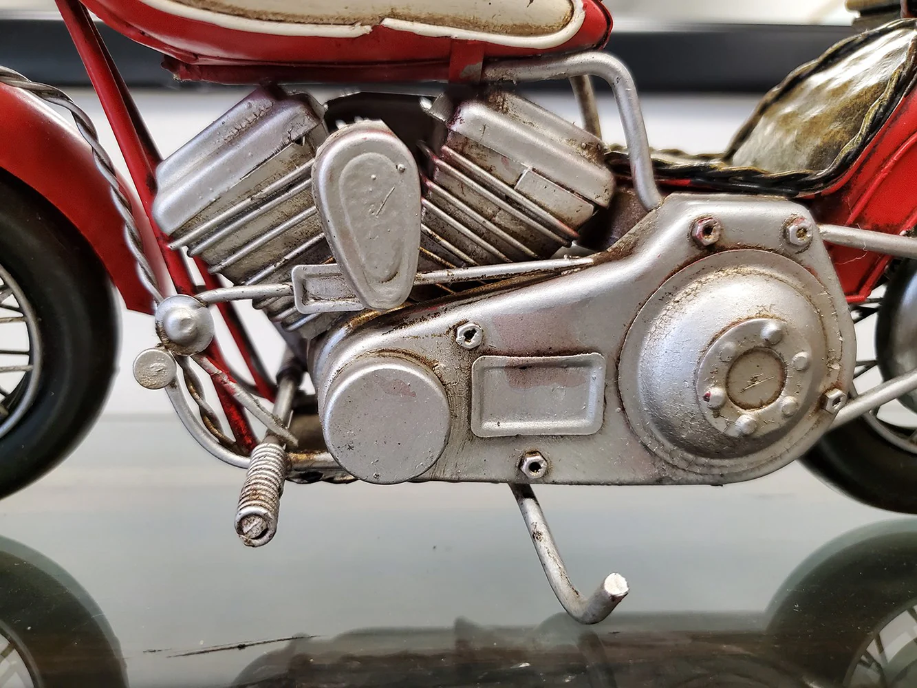 Red Harley Davidson Motorcycle Sculpture By Homeroots - Image 9