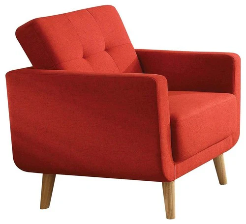 Red Linen Chair By Homeroots - 285663 - Image 2