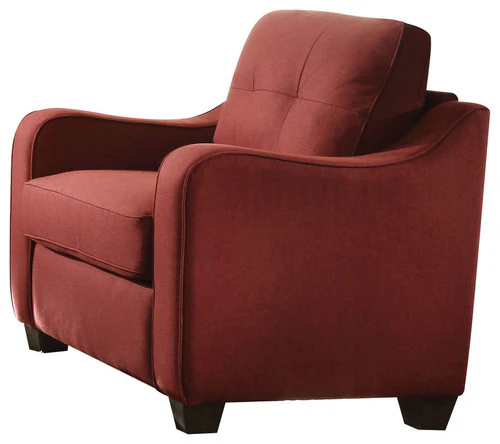 Red Linen Chair By Homeroots - 285666 - Image 2