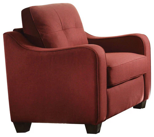 Red Linen Chair By Homeroots - 285666 - Image 4