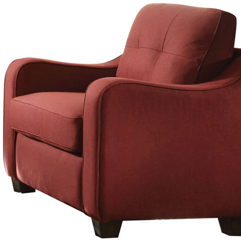 Red Linen Chair By Homeroots - 285666 - Image 5