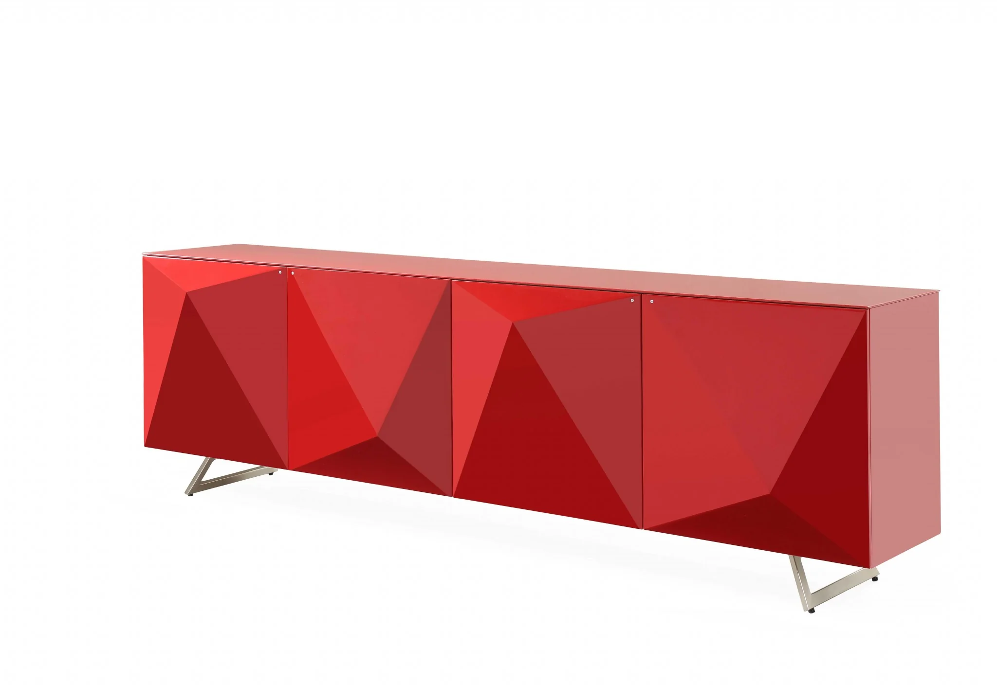 Red Metal Buffet By Homeroots - Image 2