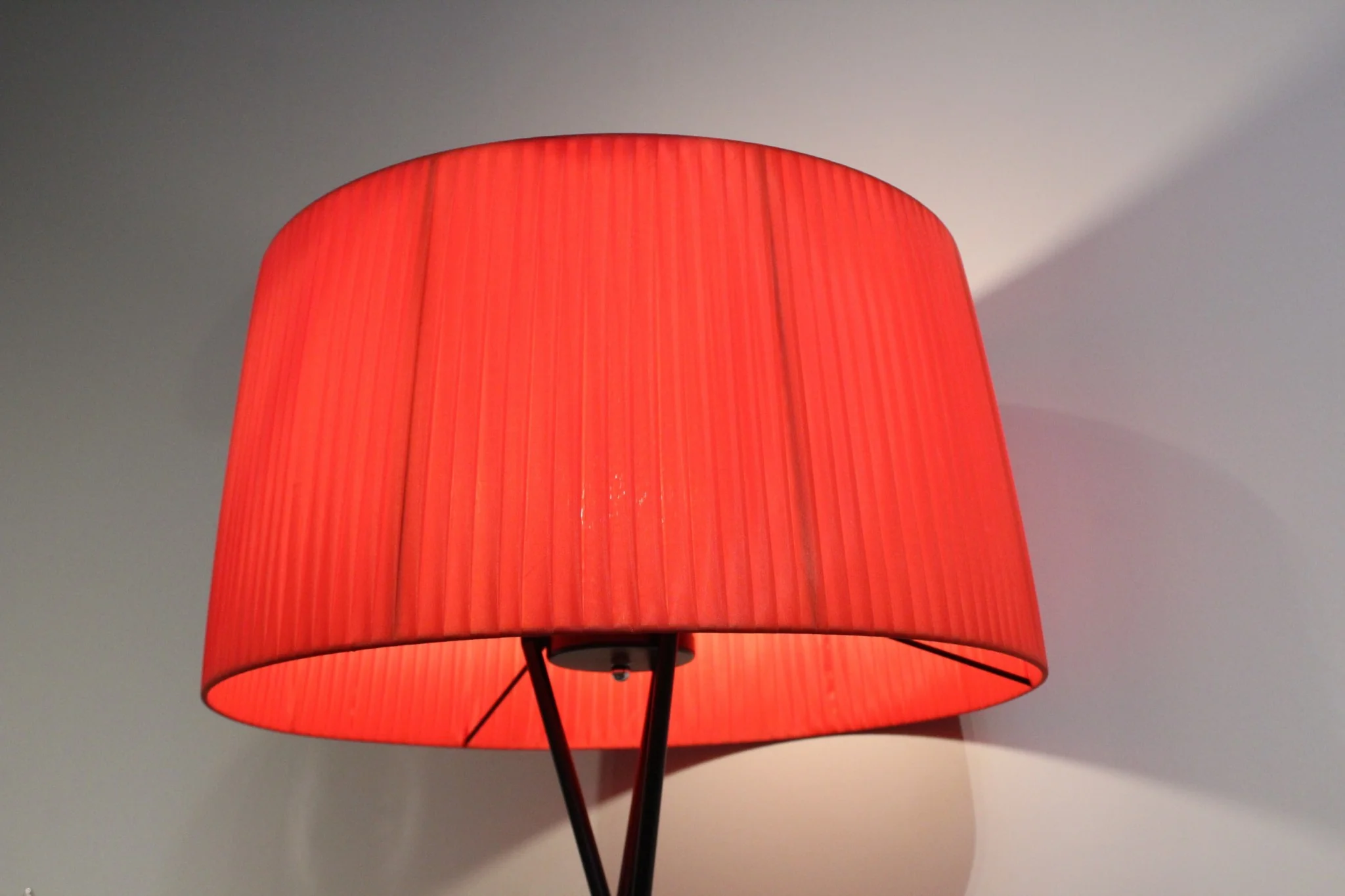 Red Metal Floor Lamp By Homeroots - Image 2