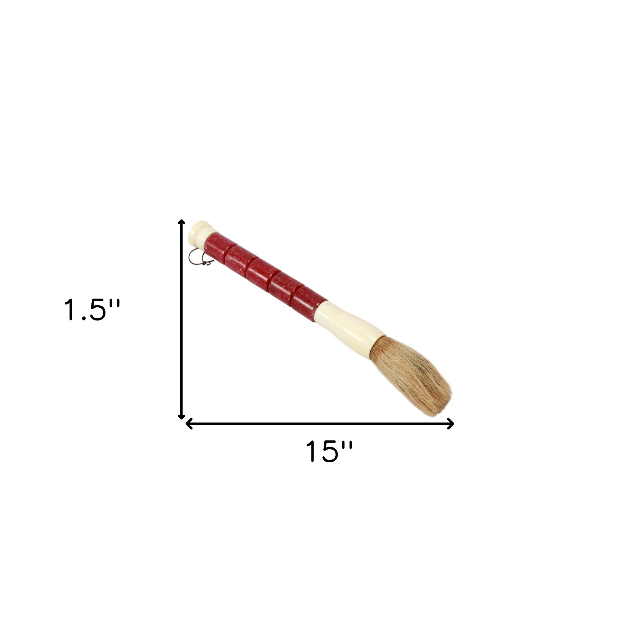Red Spotted Jade Sectioned Decorative Calligraphy Brush By Homeroots - Image 4