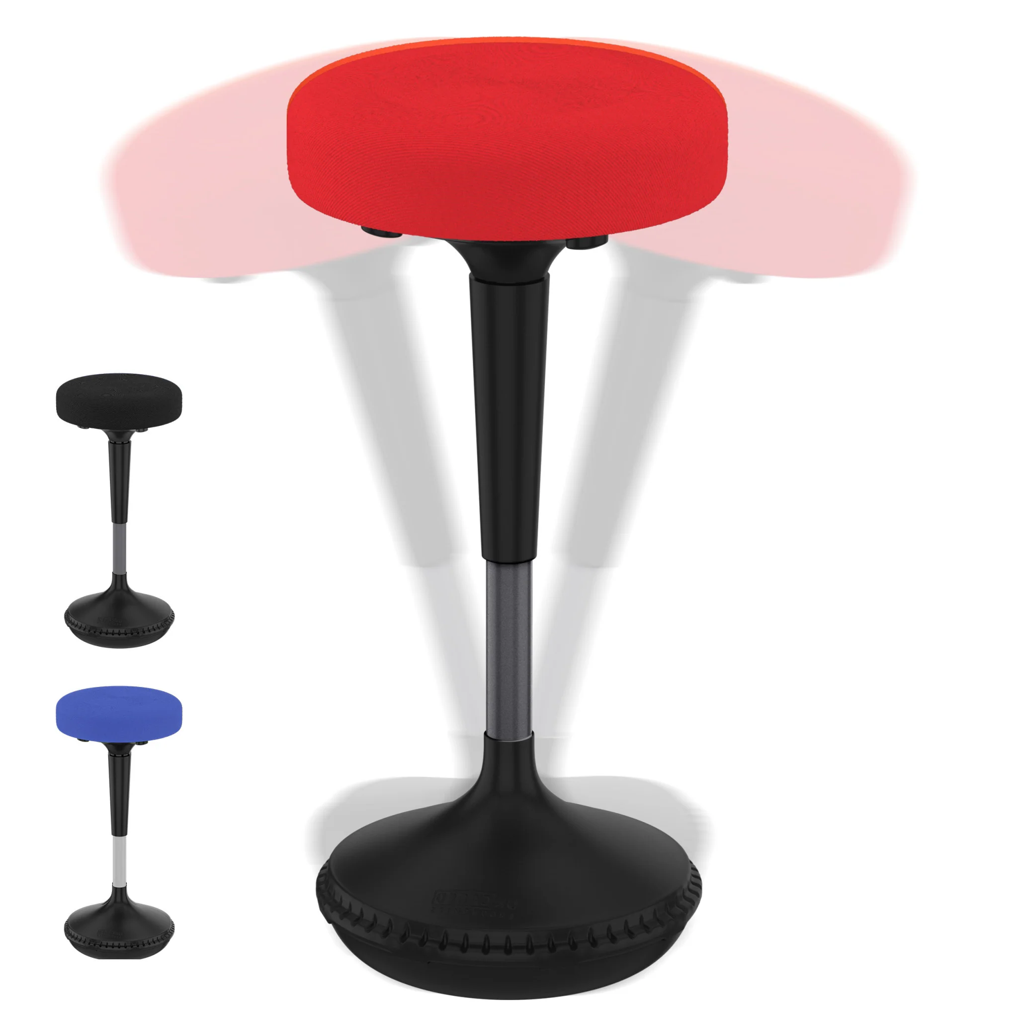 Red Tall Swivel Active Balance Chair By Homeroots - Image 3