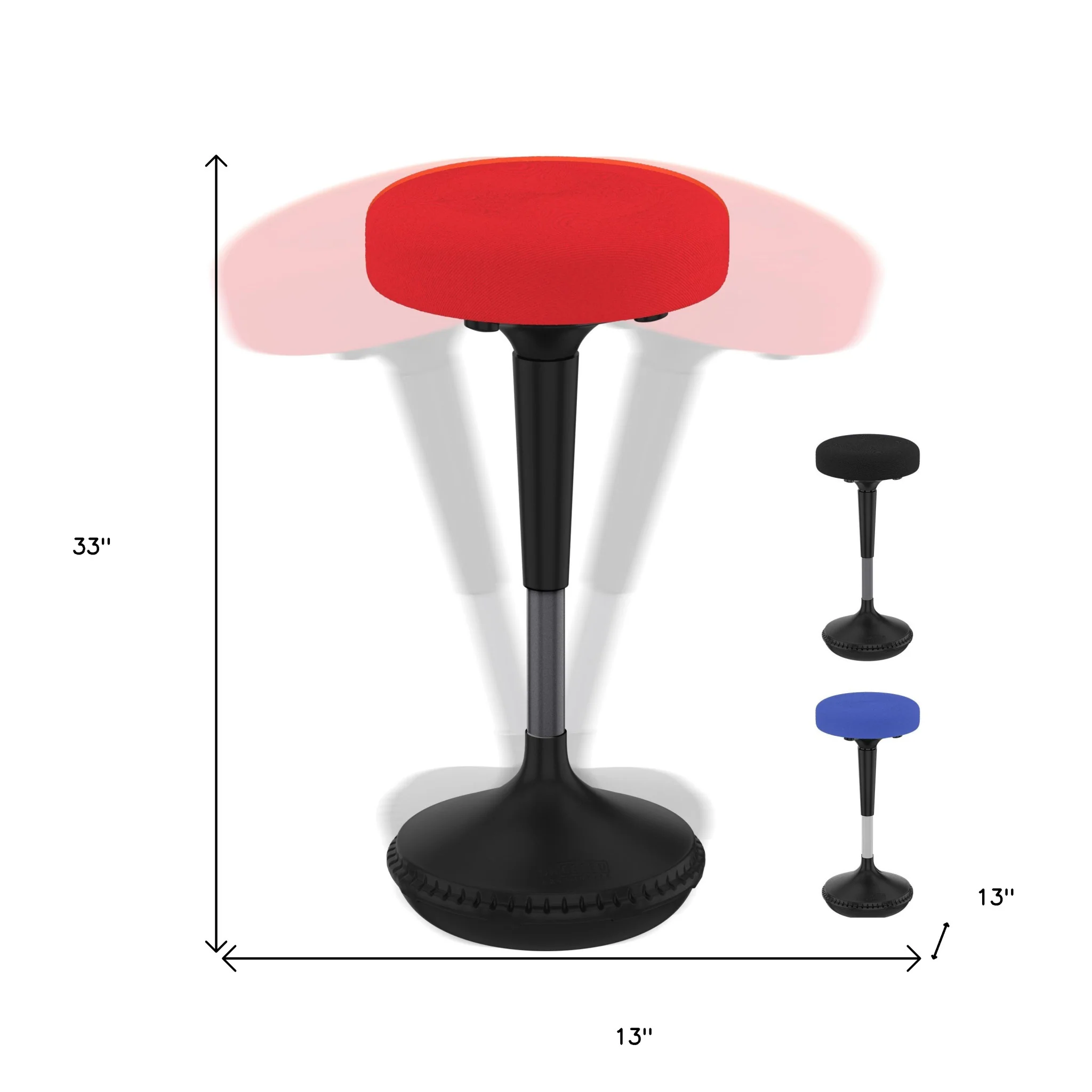 Red Tall Swivel Active Balance Chair By Homeroots - Image 5