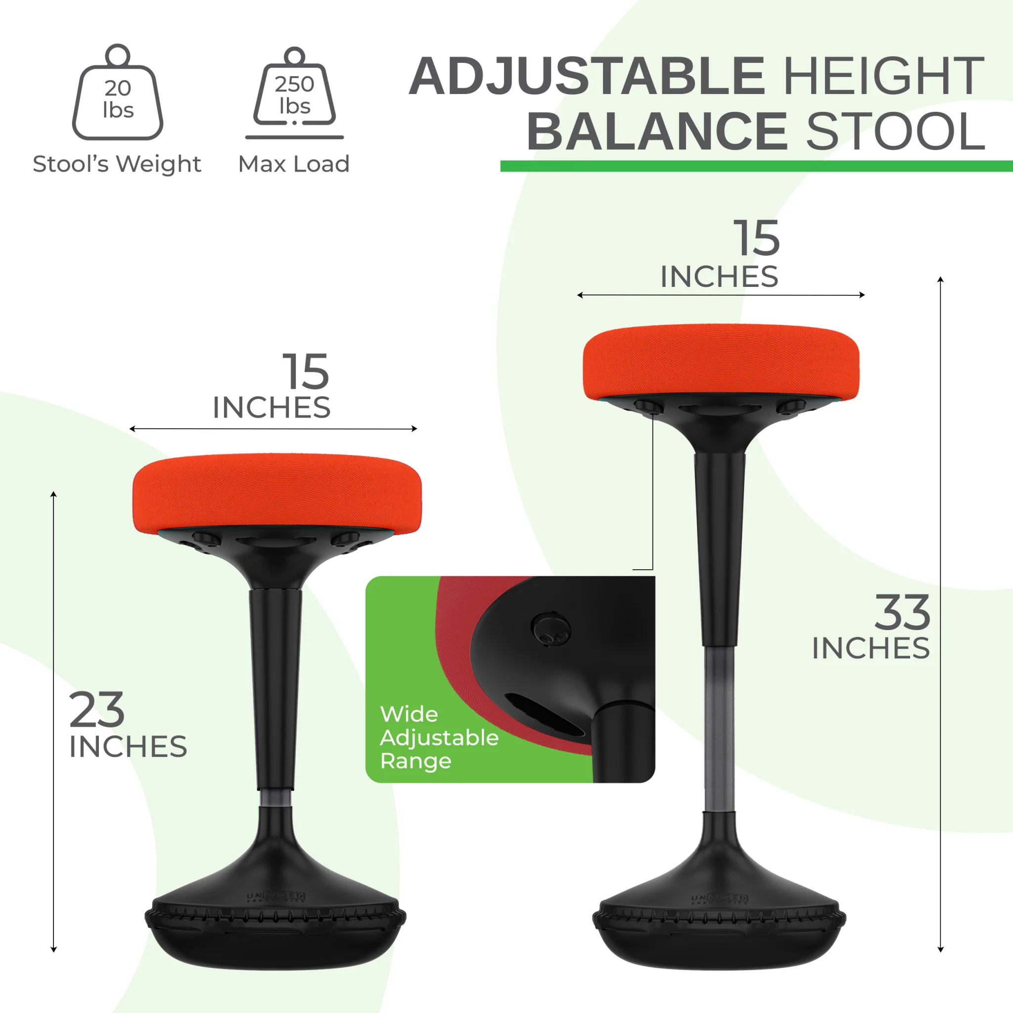 Red Tall Swivel Active Balance Chair By Homeroots - Image 6