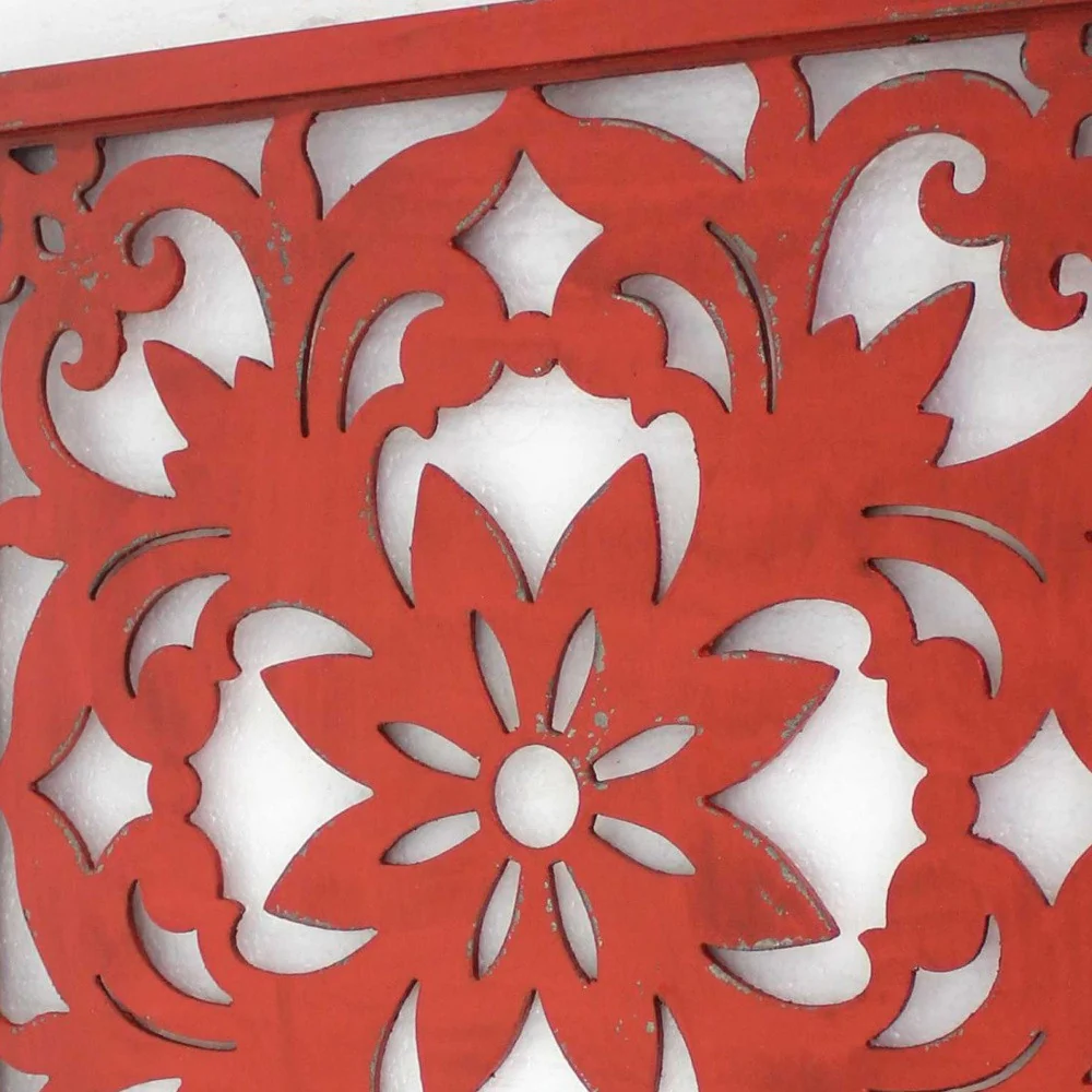 Red Vintage Floral - Wall Plaque By Homeroots - Image 5