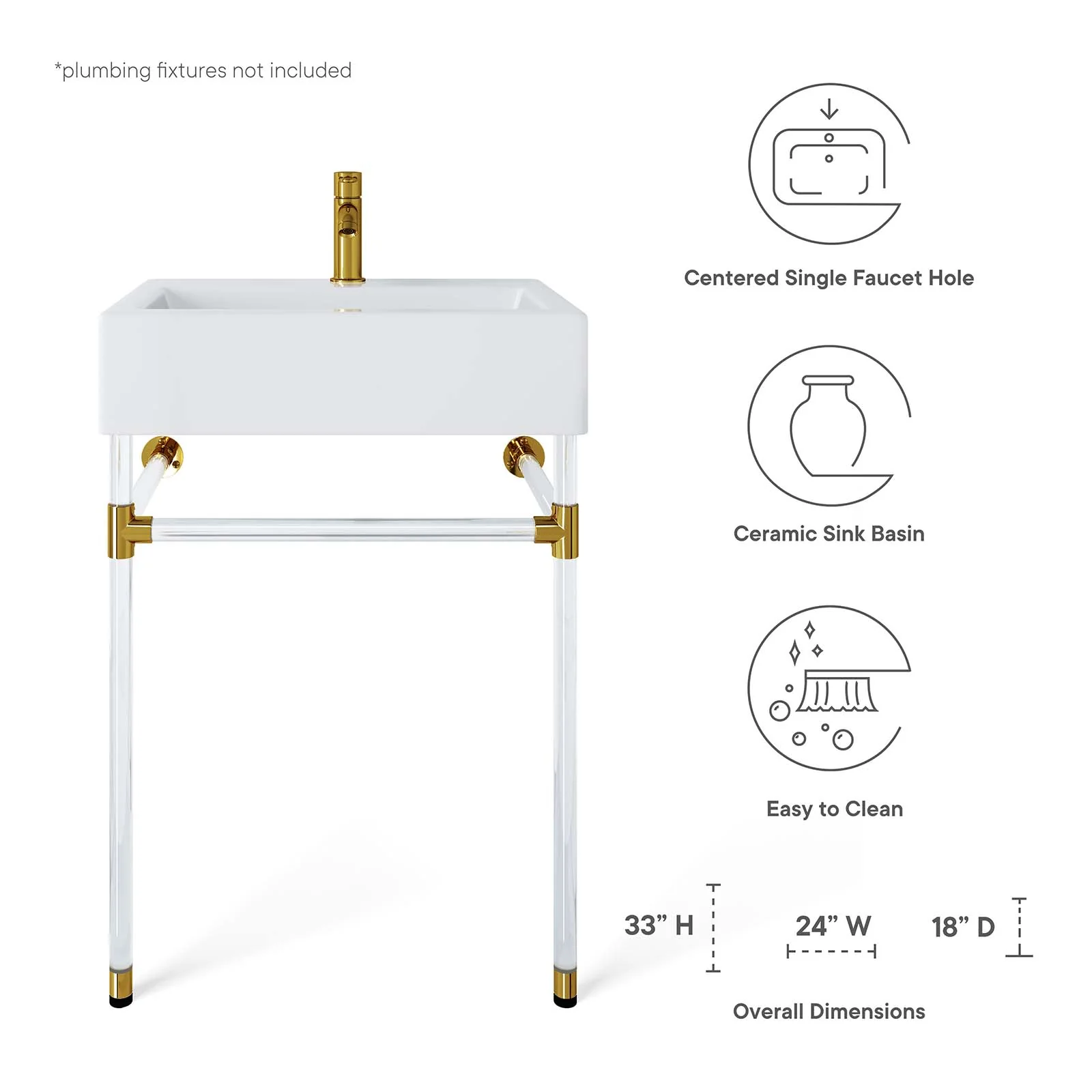 Redeem 24" Acrylic Wall-Mount Bathroom Vanity By Modway - EEI-5535 - Image 8