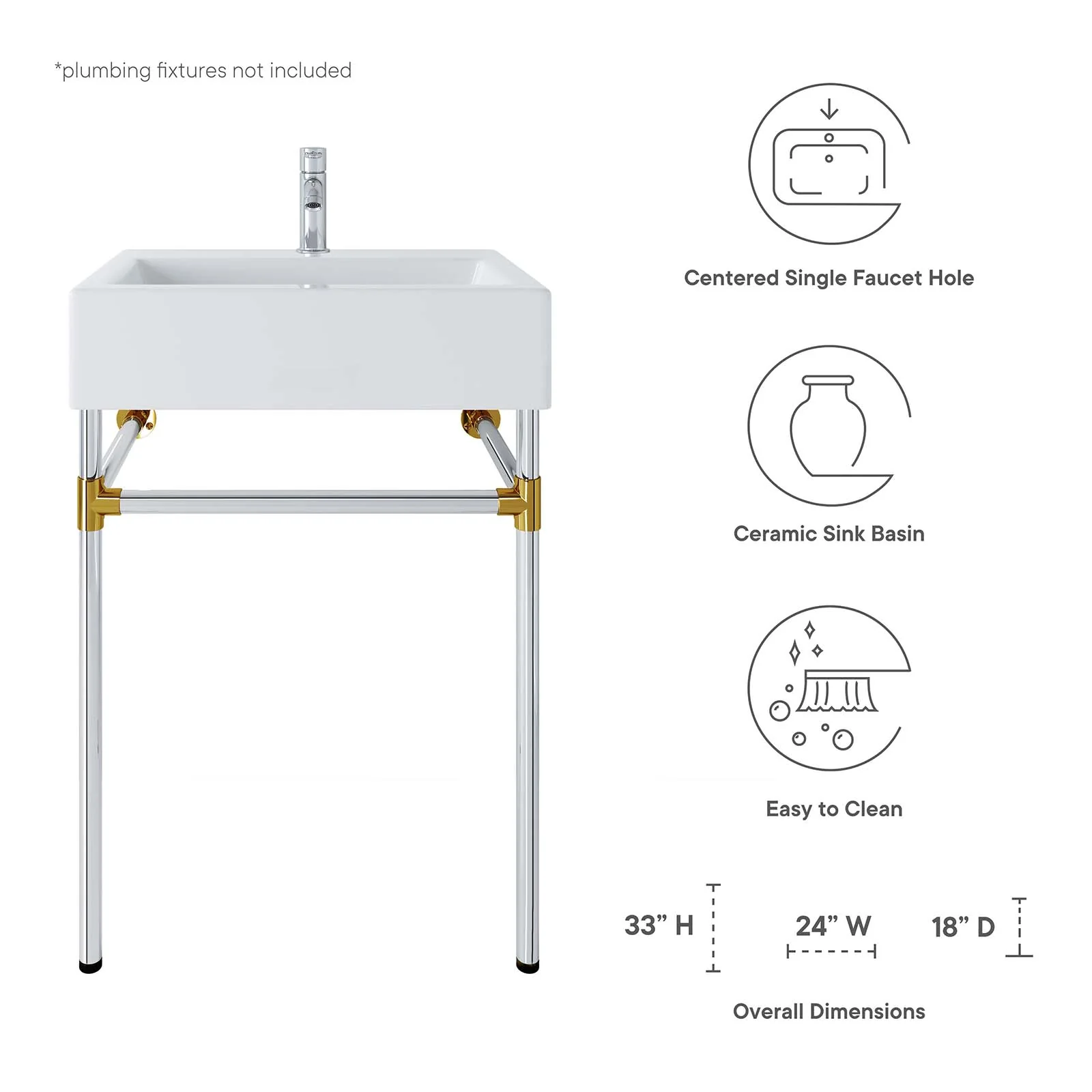 Redeem 24" Silver Stainless Steel Wall-Mount Bathroom Vanity By Modway - EEI-5538 - Image 8