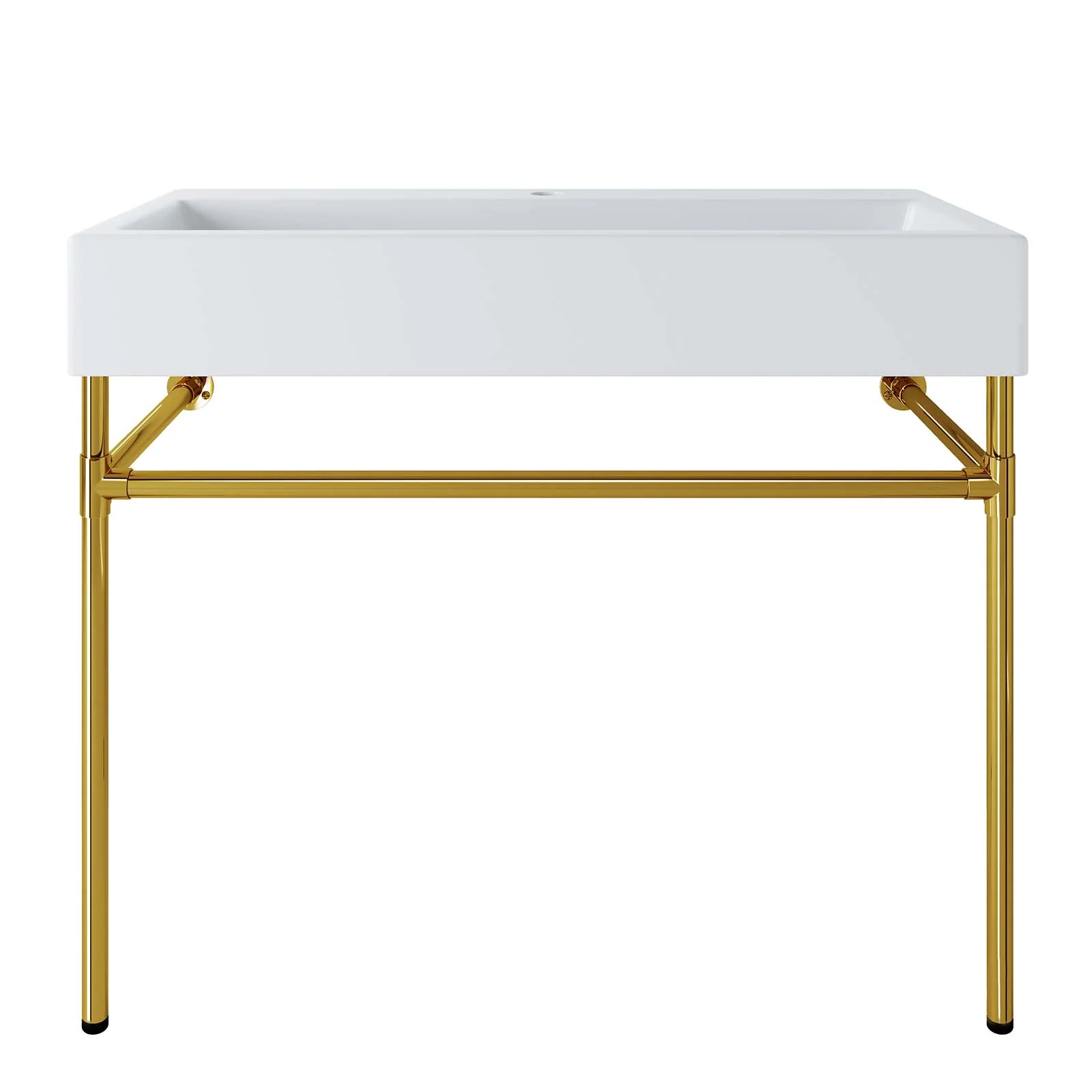Redeem 40" Wall-Mount Gold Stainless Steel Bathroom Vanity By Modway - EEI-5544 - Image 2