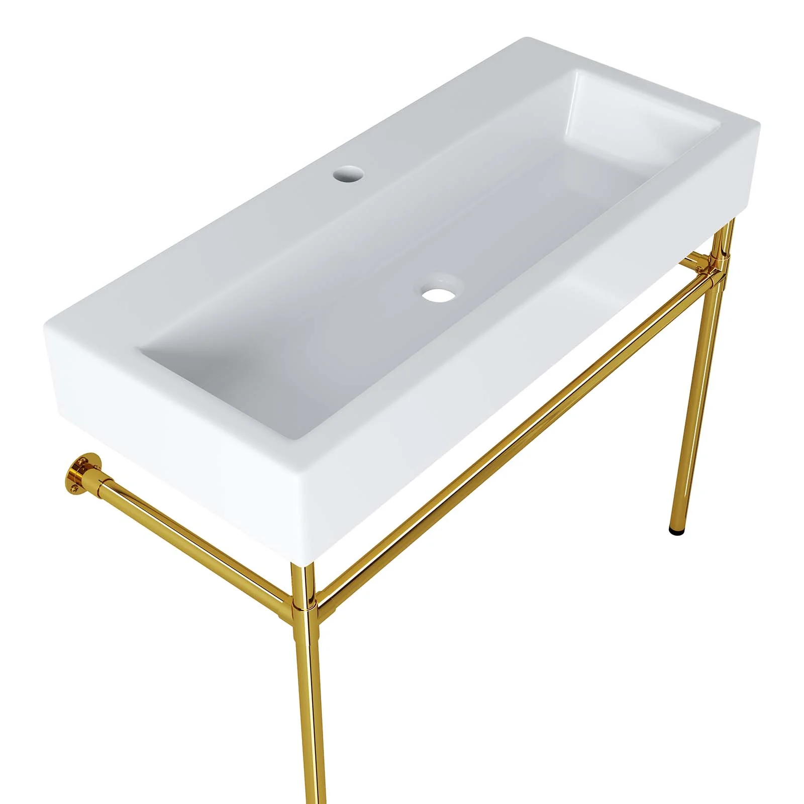 Redeem 40" Wall-Mount Gold Stainless Steel Bathroom Vanity By Modway - EEI-5544 - Image 3