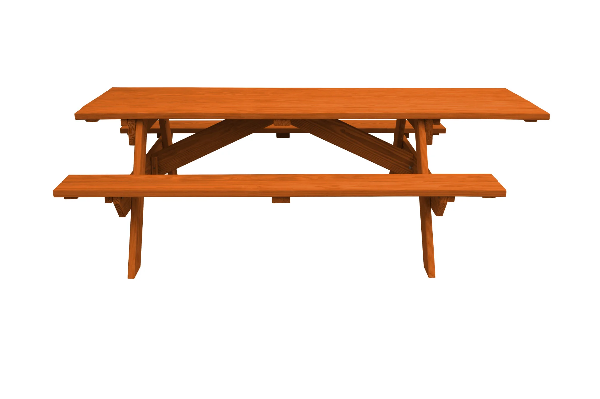 Redwood Solid Wood Outdoor Picnic Table By Homeroots - Image 4