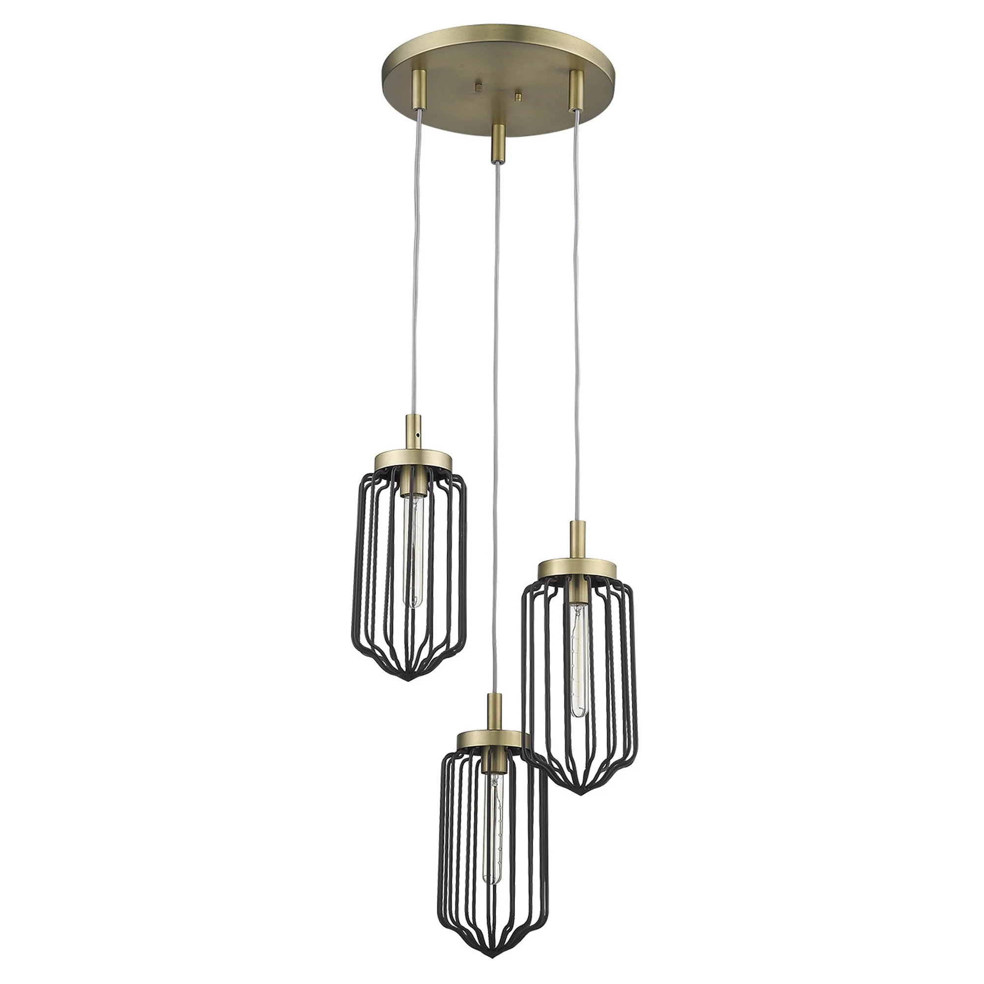 Reece 3-Light Aged Brass Chandelier By Homeroots - Image 3