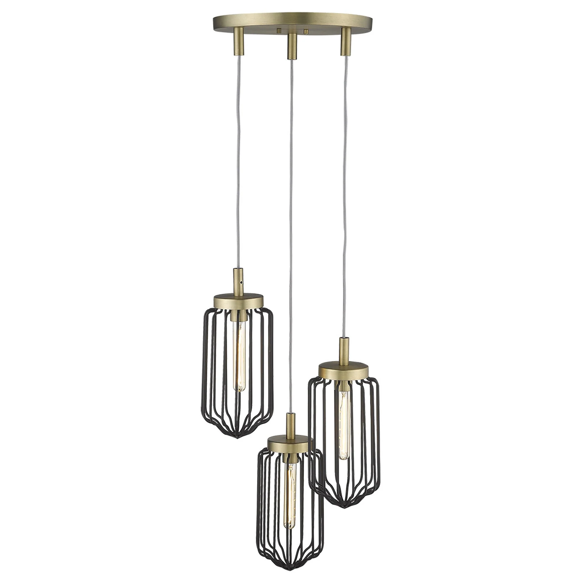 Reece 3-Light Aged Brass Chandelier By Homeroots - Image 4
