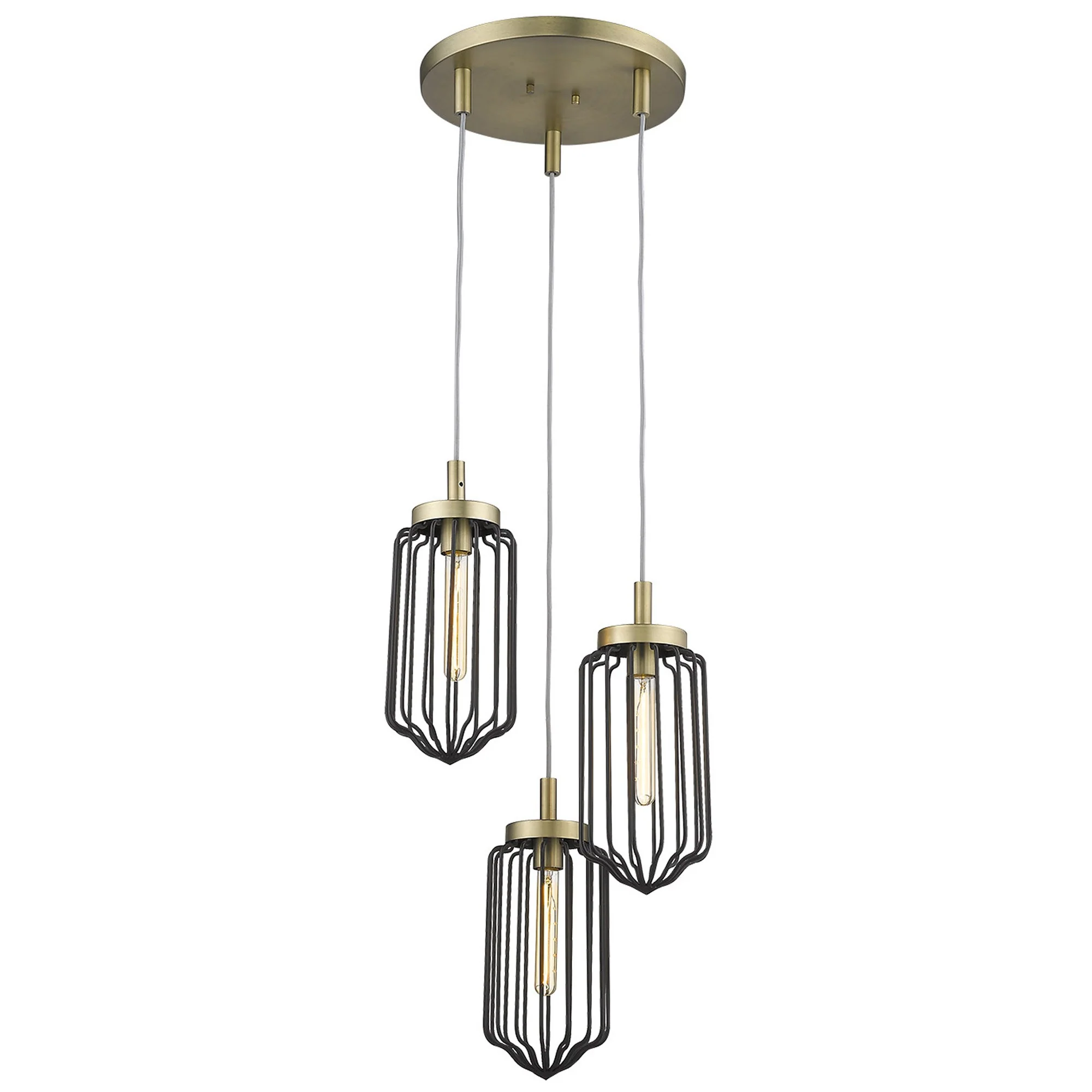 Reece 3-Light Aged Brass Chandelier By Homeroots - Image 5
