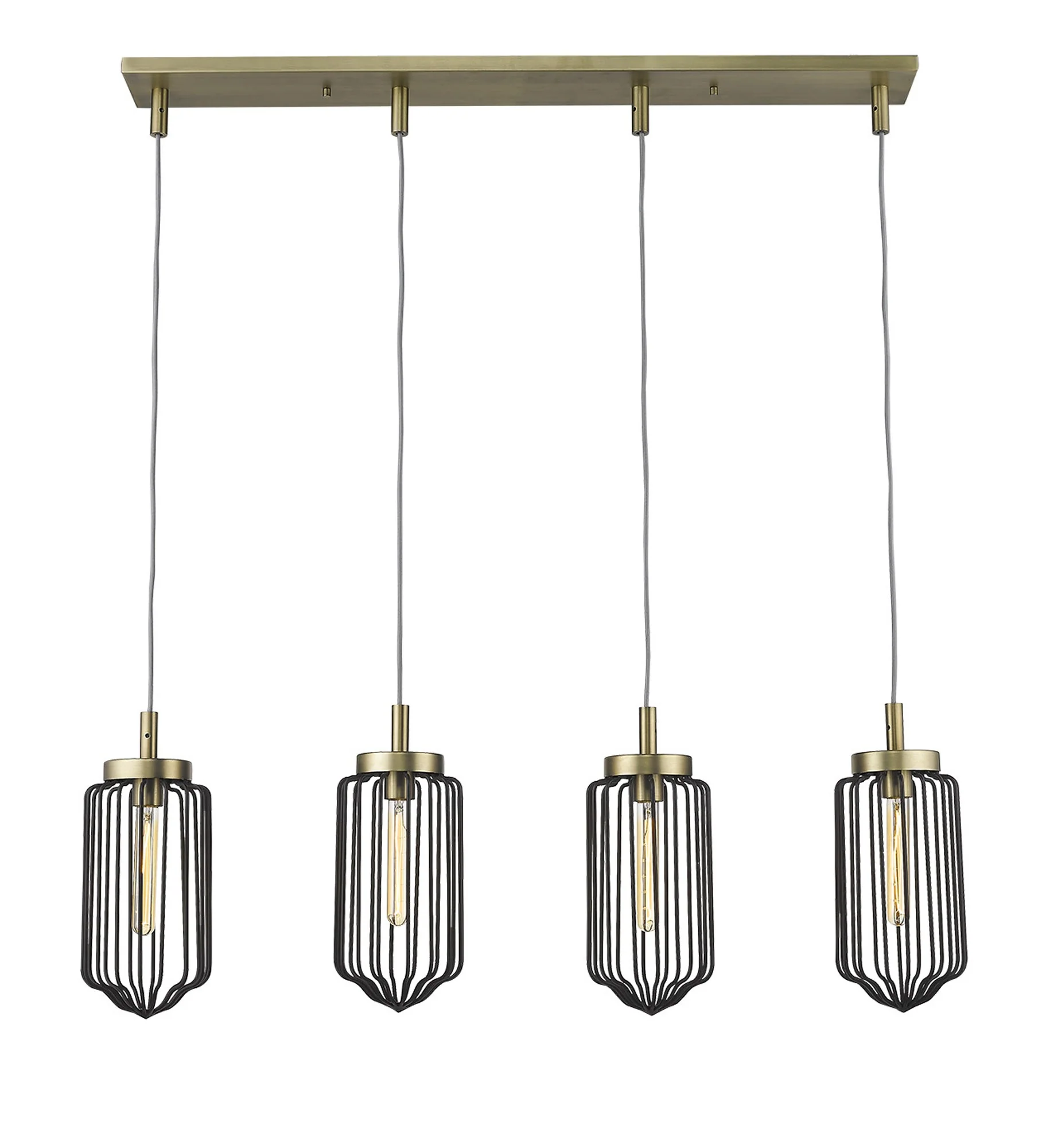 Reece 4-Light Aged Brass Island Pendant By Homeroots - Image 4