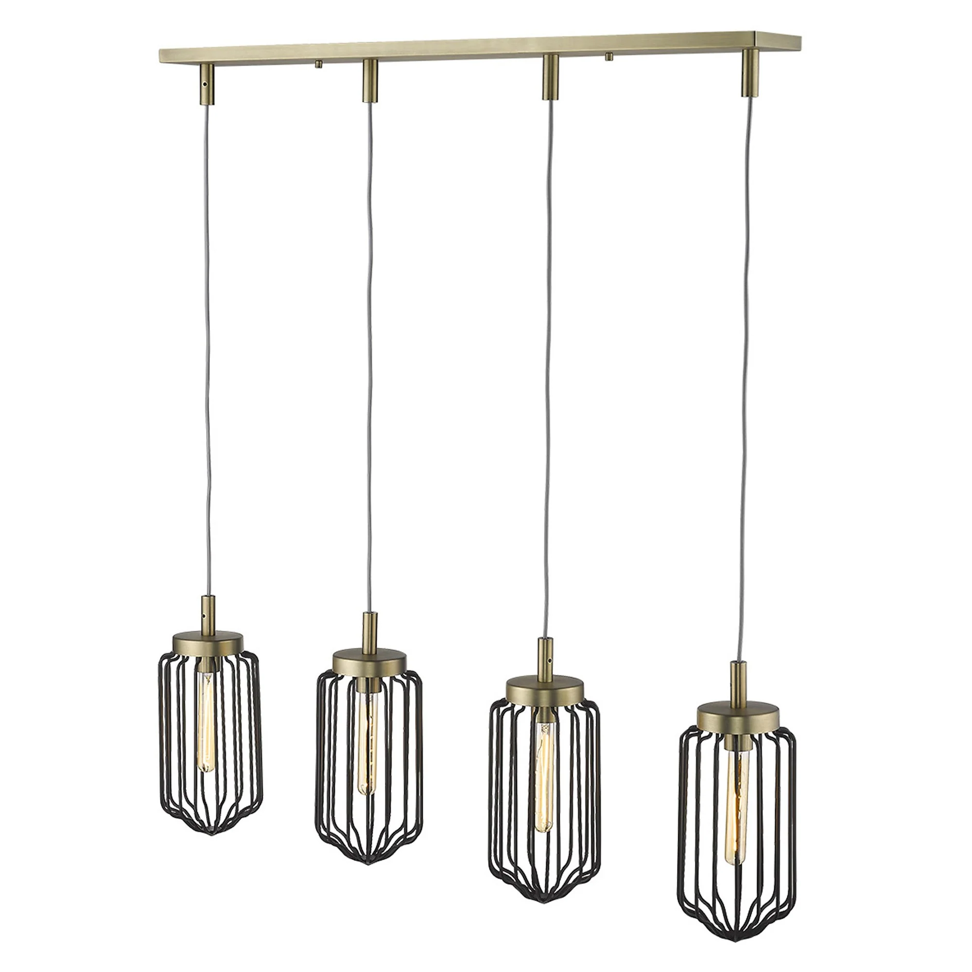 Reece 4-Light Aged Brass Island Pendant By Homeroots - Image 5