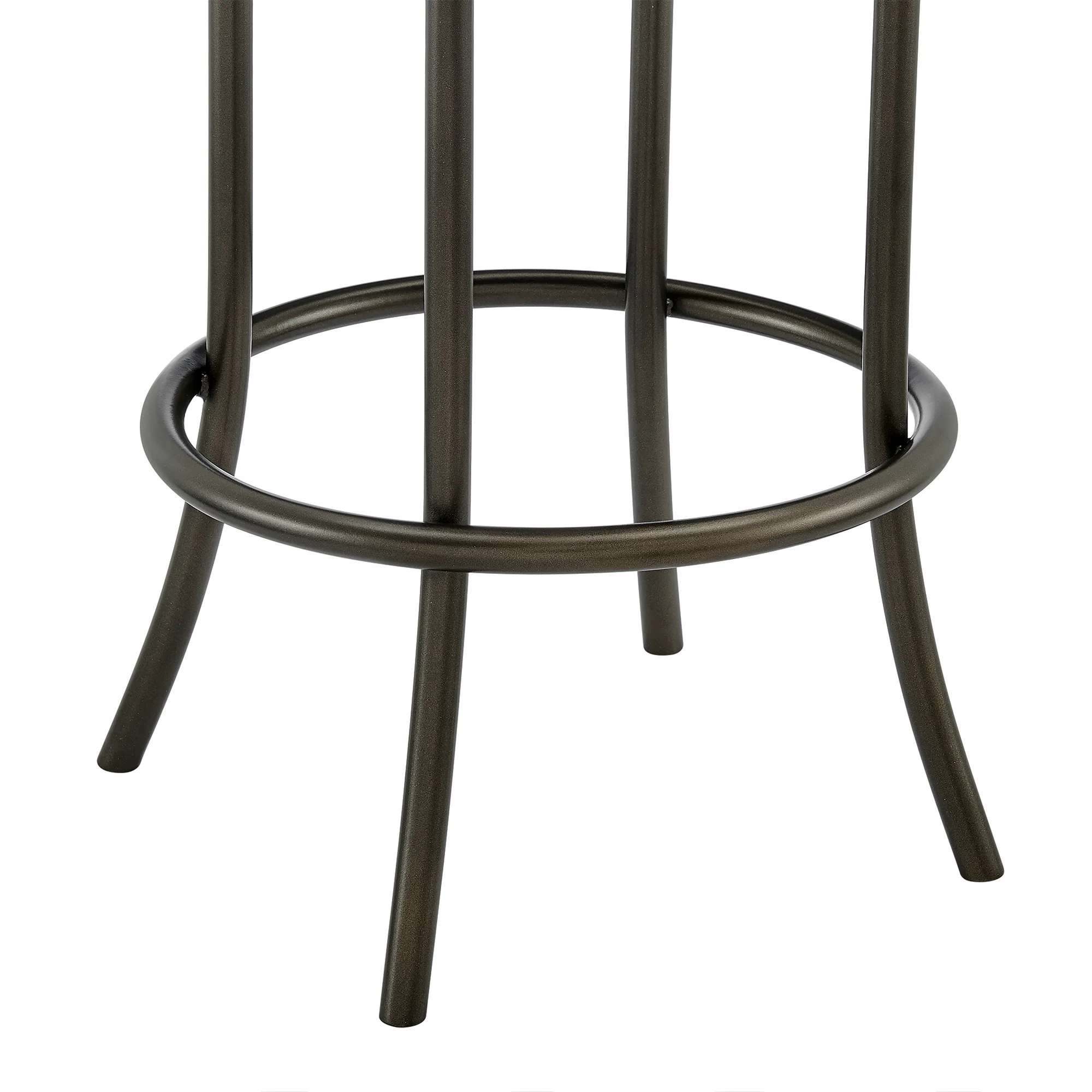Rees Swivel Counter or Bar Stool in Mocha Finish with Brown Faux Leather By Armen Living - Image 8