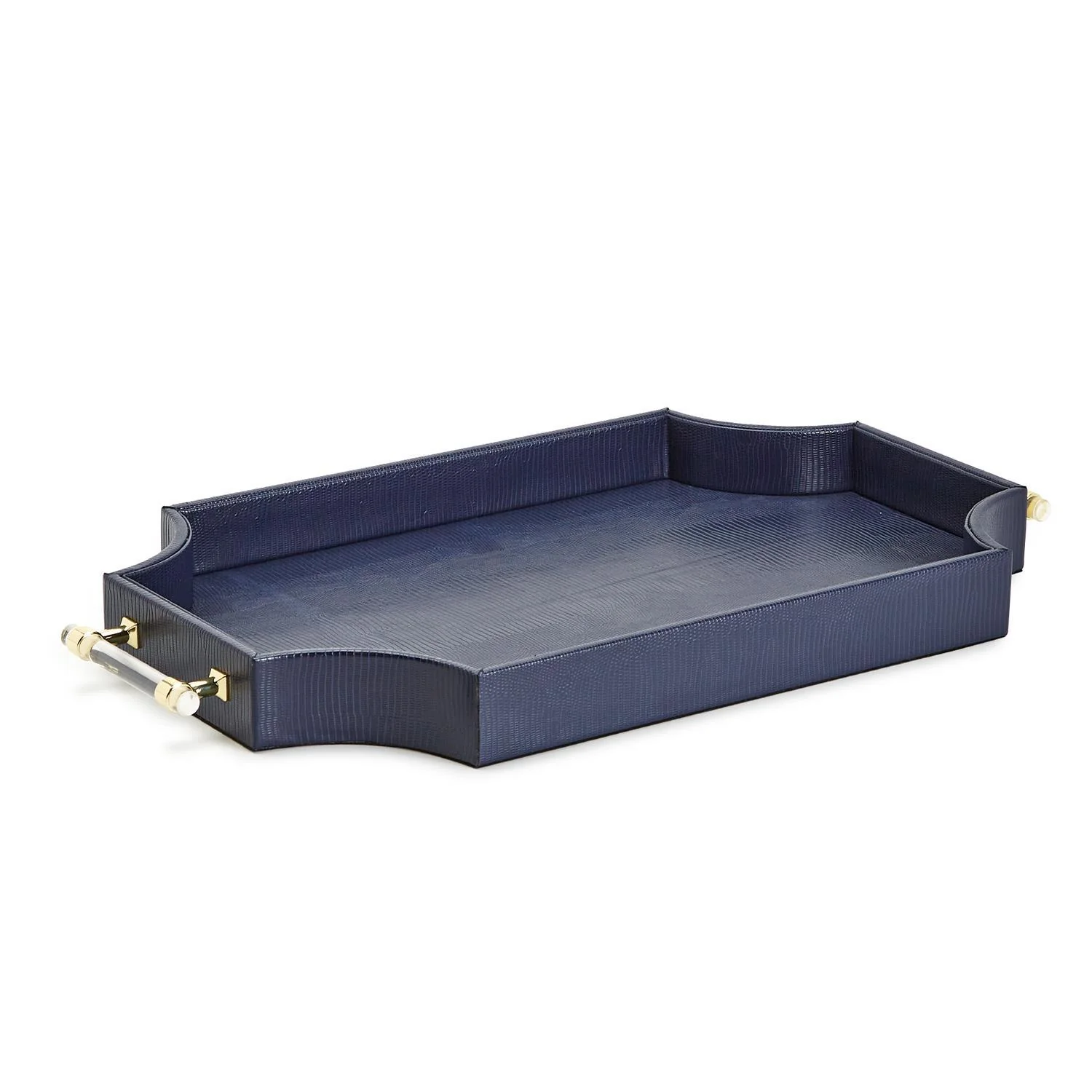 Regency Decorative Navy Rectangle Tray Set Of 3 By Tozai Home - Image 2