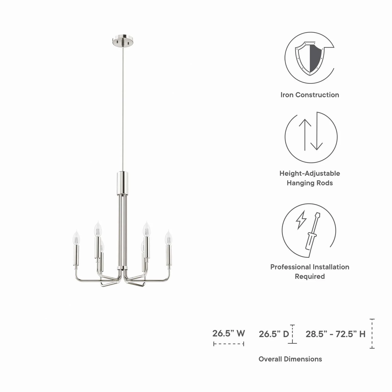Rekindle 6-Light Chandelier By Modway - EEI-5637 - Image 16