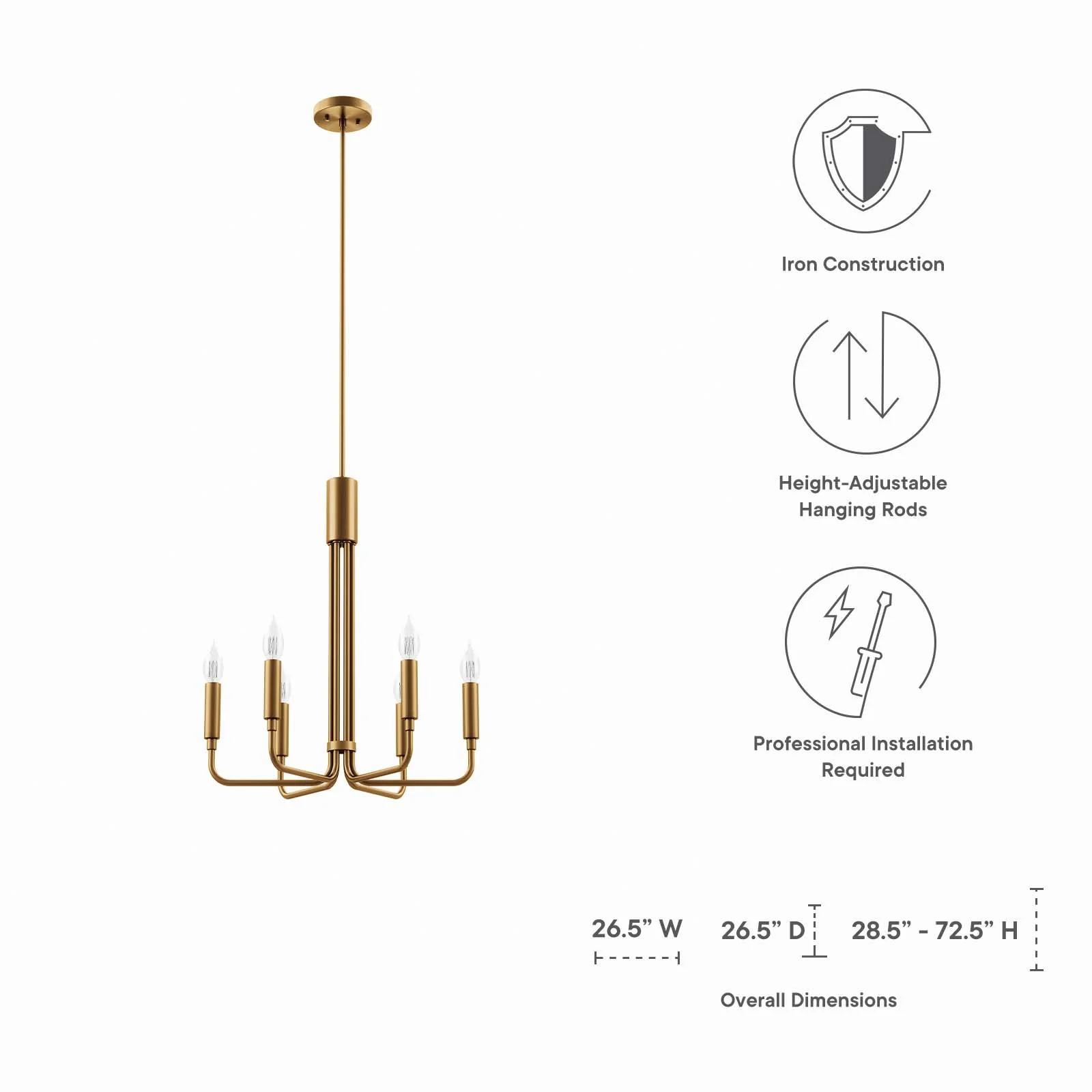 Rekindle 6-Light Chandelier By Modway - EEI-5637 - Image 24