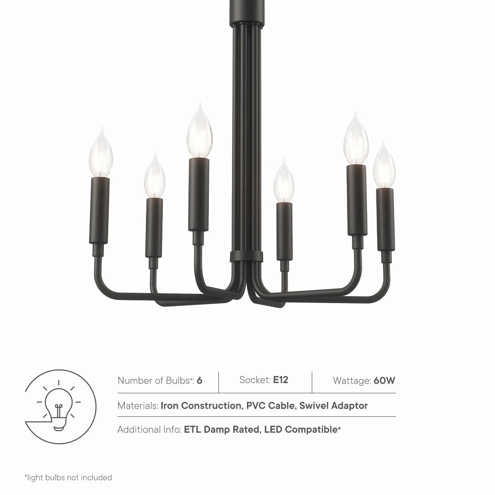 Rekindle 6-Light Chandelier By Modway - EEI-5637 - Image 7
