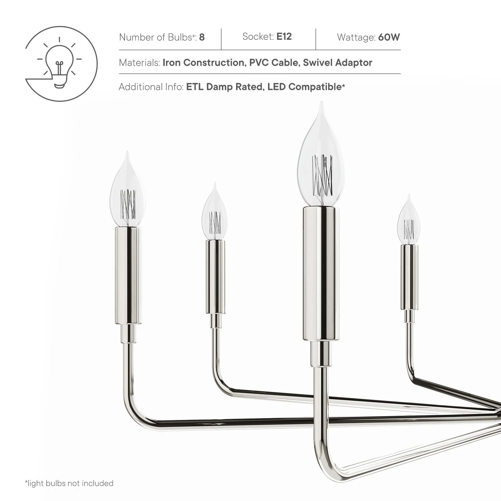 Rekindle 8-Light Chandelier By Modway - EEI-5636 - Image 15