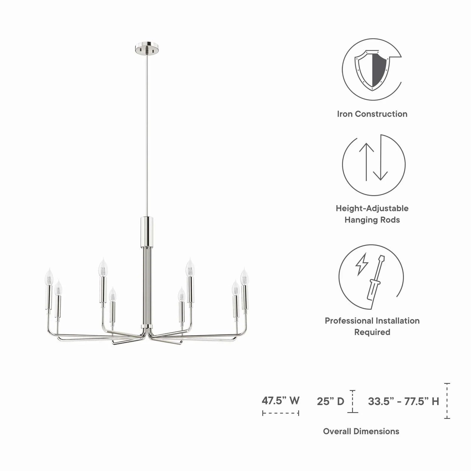 Rekindle 8-Light Chandelier By Modway - EEI-5636 - Image 16