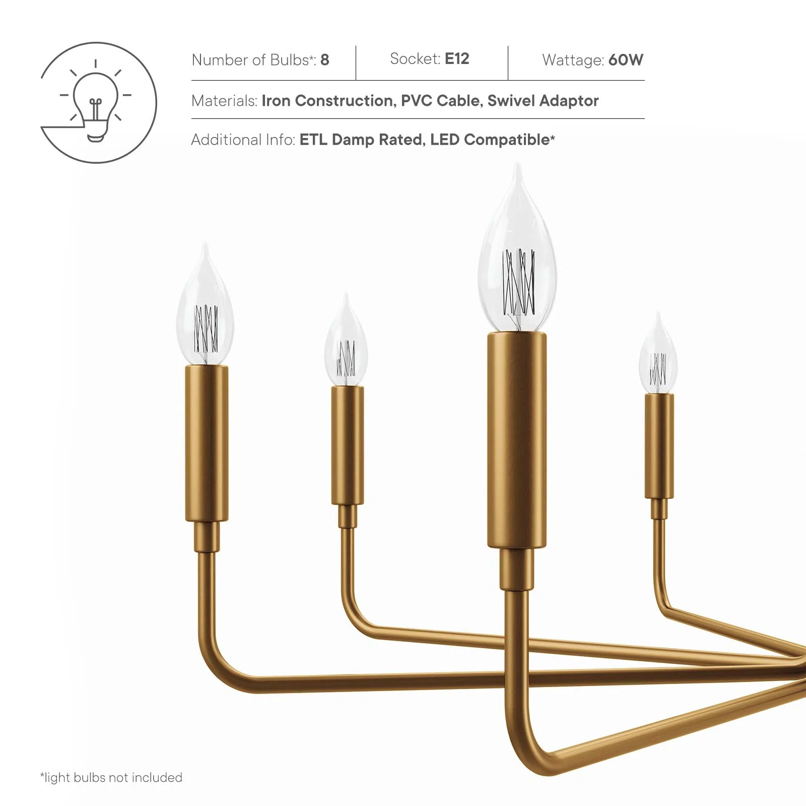 Rekindle 8-Light Chandelier By Modway - EEI-5636 - Image 23