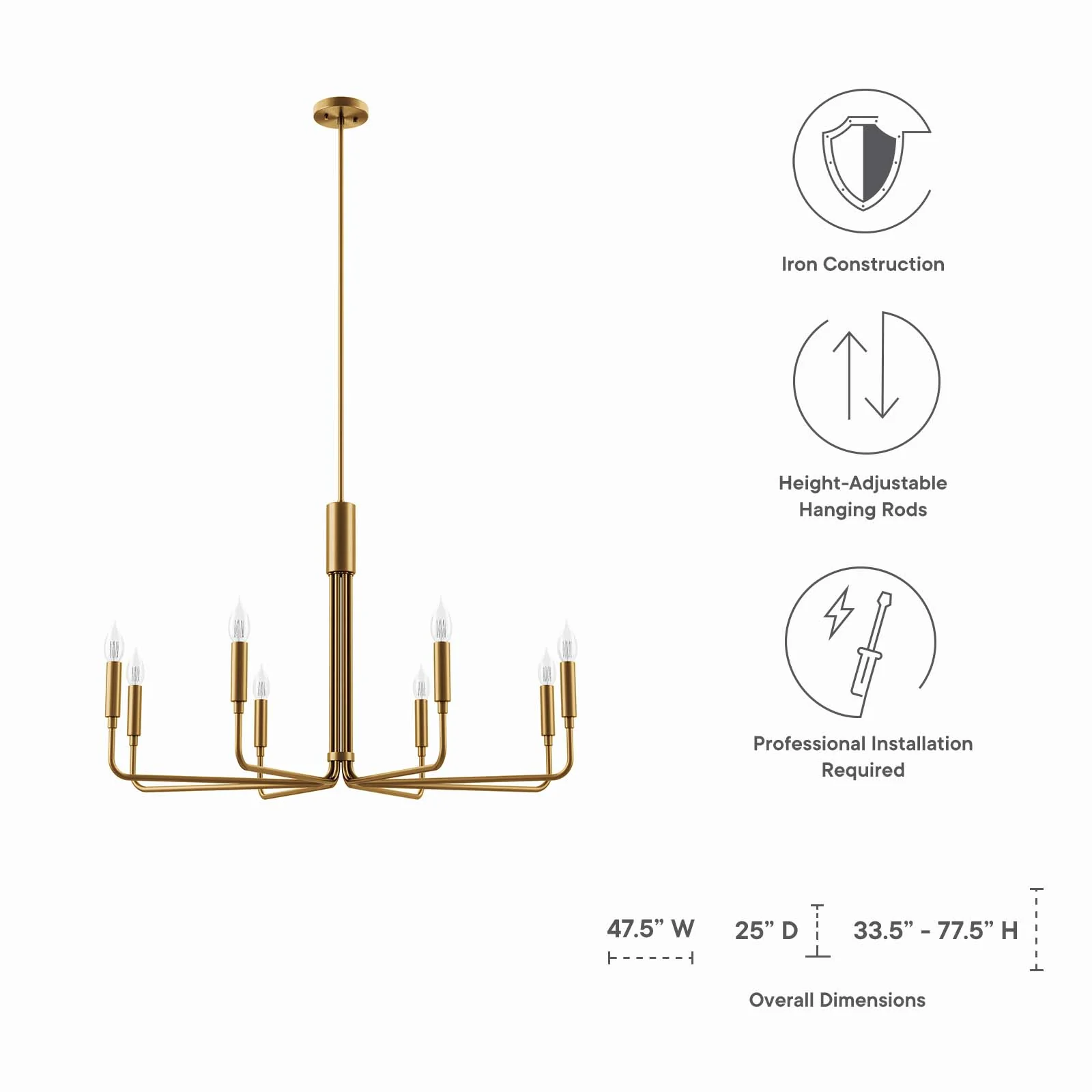Rekindle 8-Light Chandelier By Modway - EEI-5636 - Image 24