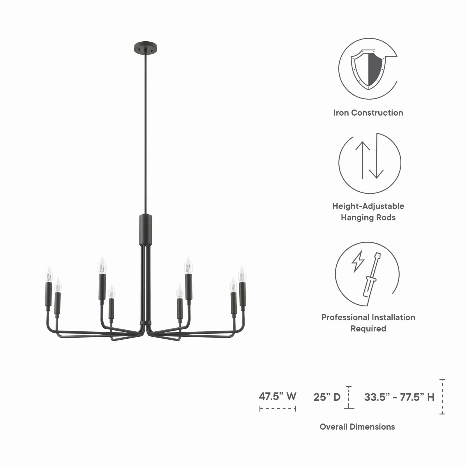 Rekindle 8-Light Chandelier By Modway - EEI-5636 - Image 8