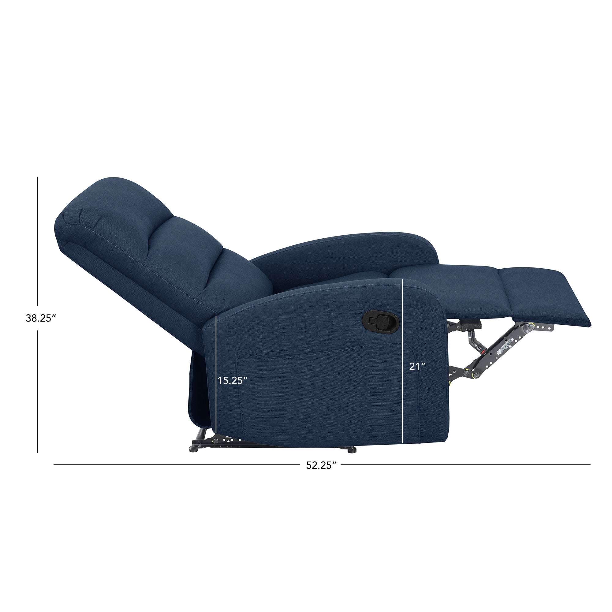 Relaxing Navy Blue Recliner Chair By Homeroots - Image 5