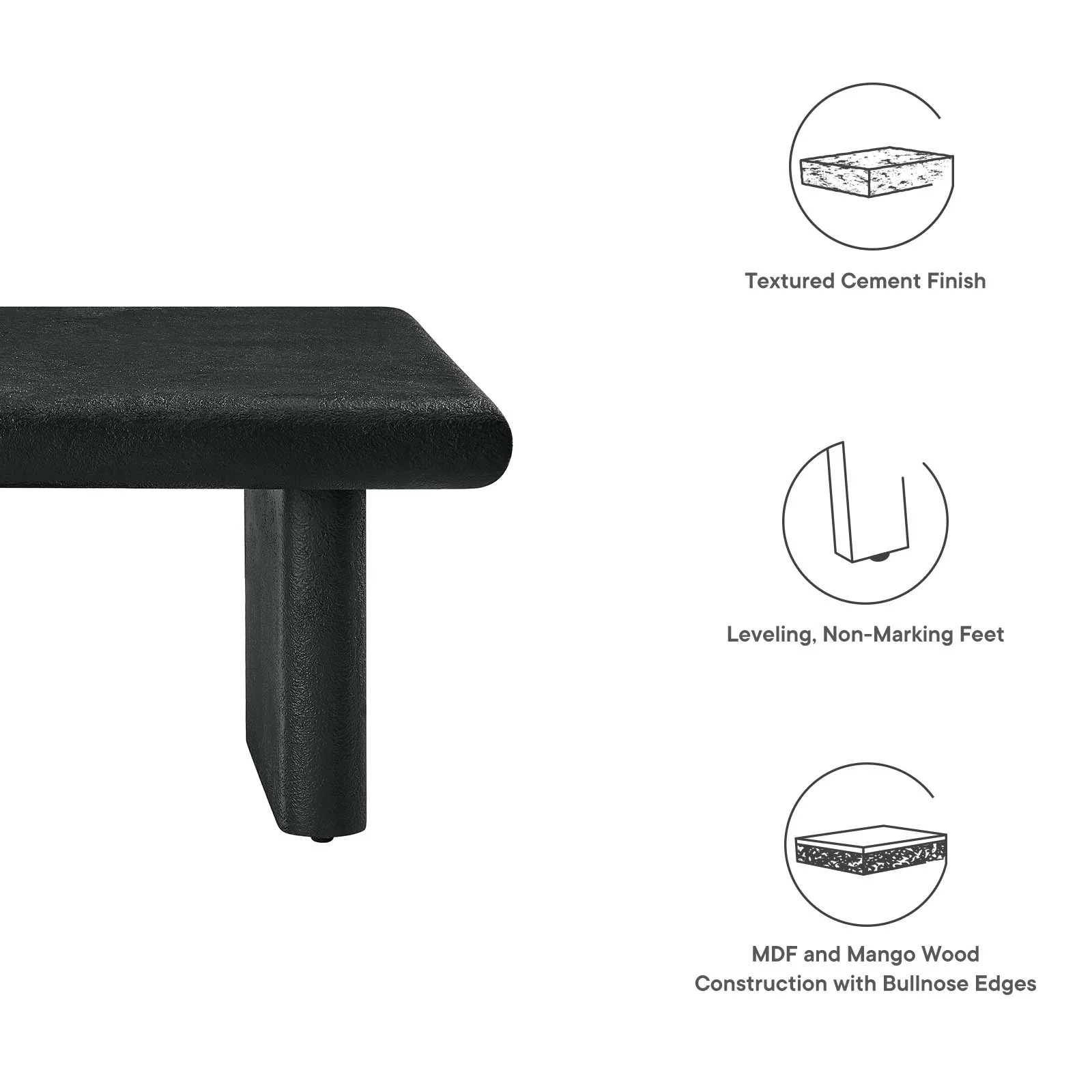 Relic Concrete Textured Coffee Table By Modway - EEI-6578 - Image 9