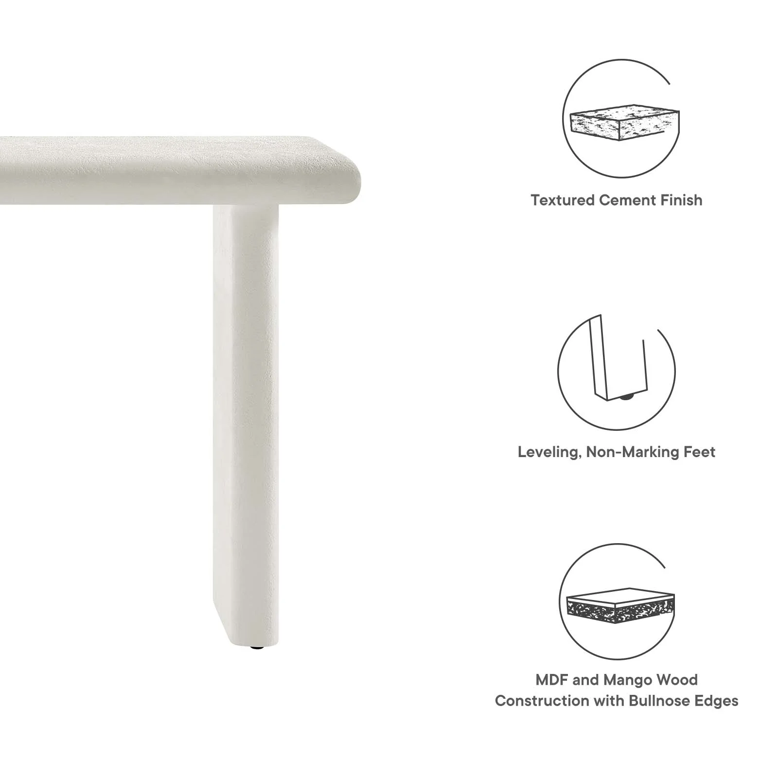 Relic Concrete Textured Console Table By Modway - EEI-6577 - Image 18