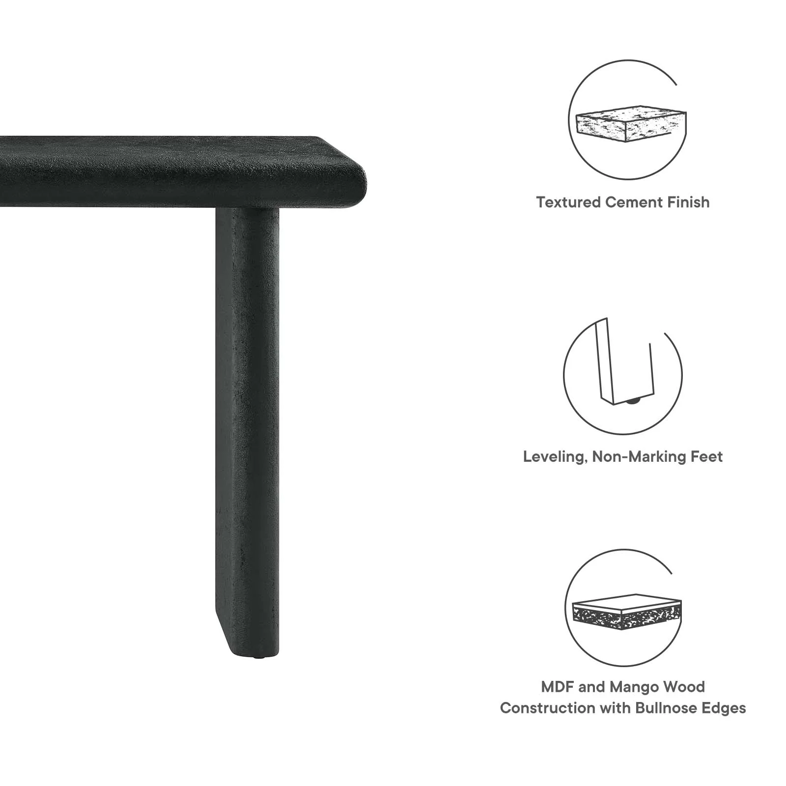 Relic Concrete Textured Console Table By Modway - EEI-6577 - Image 9