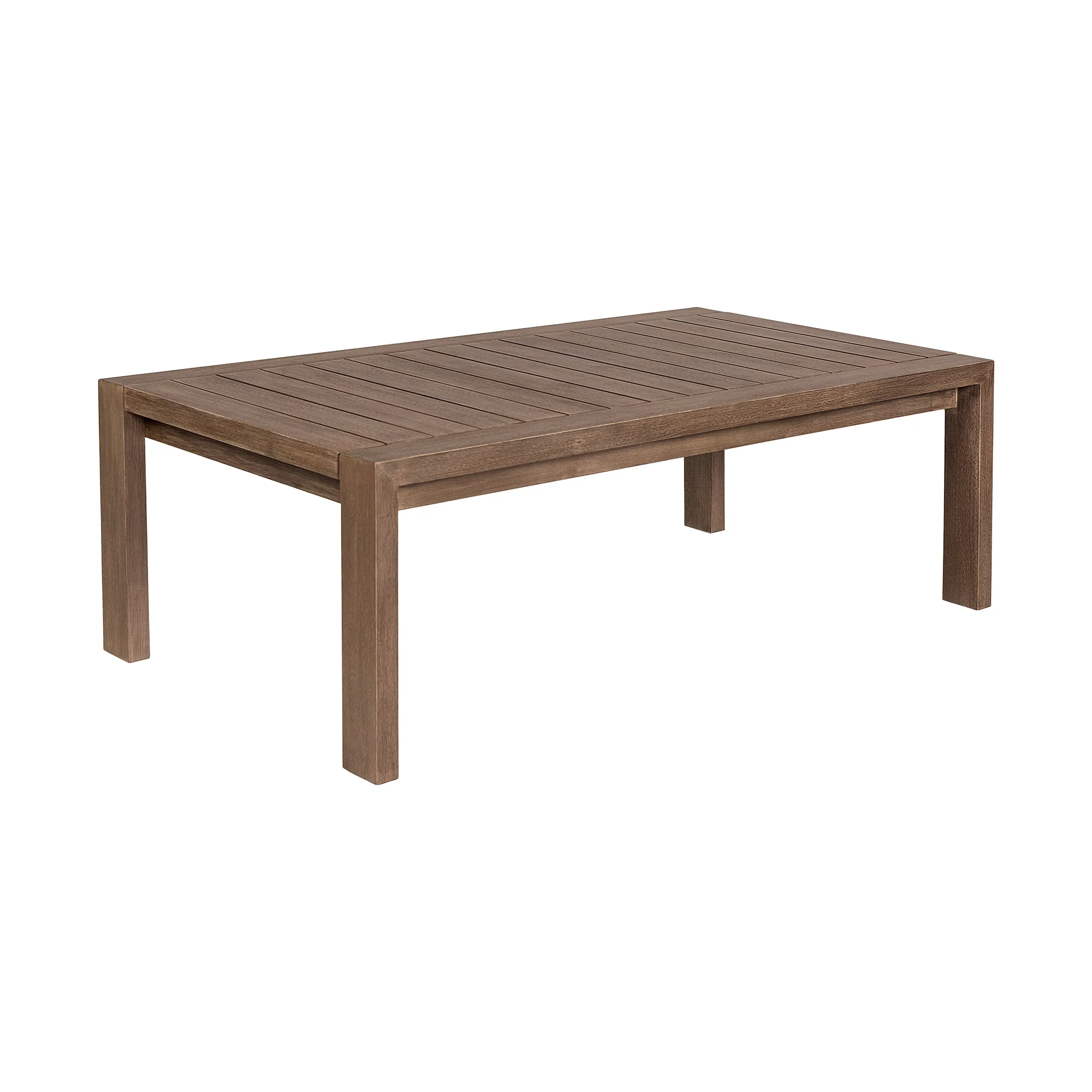 Relic Outdoor Patio 4 Piece Conversation Set in Weathered Eucalyptus Wood with Taupe Olefin Cushions By Armen Living - Image 7