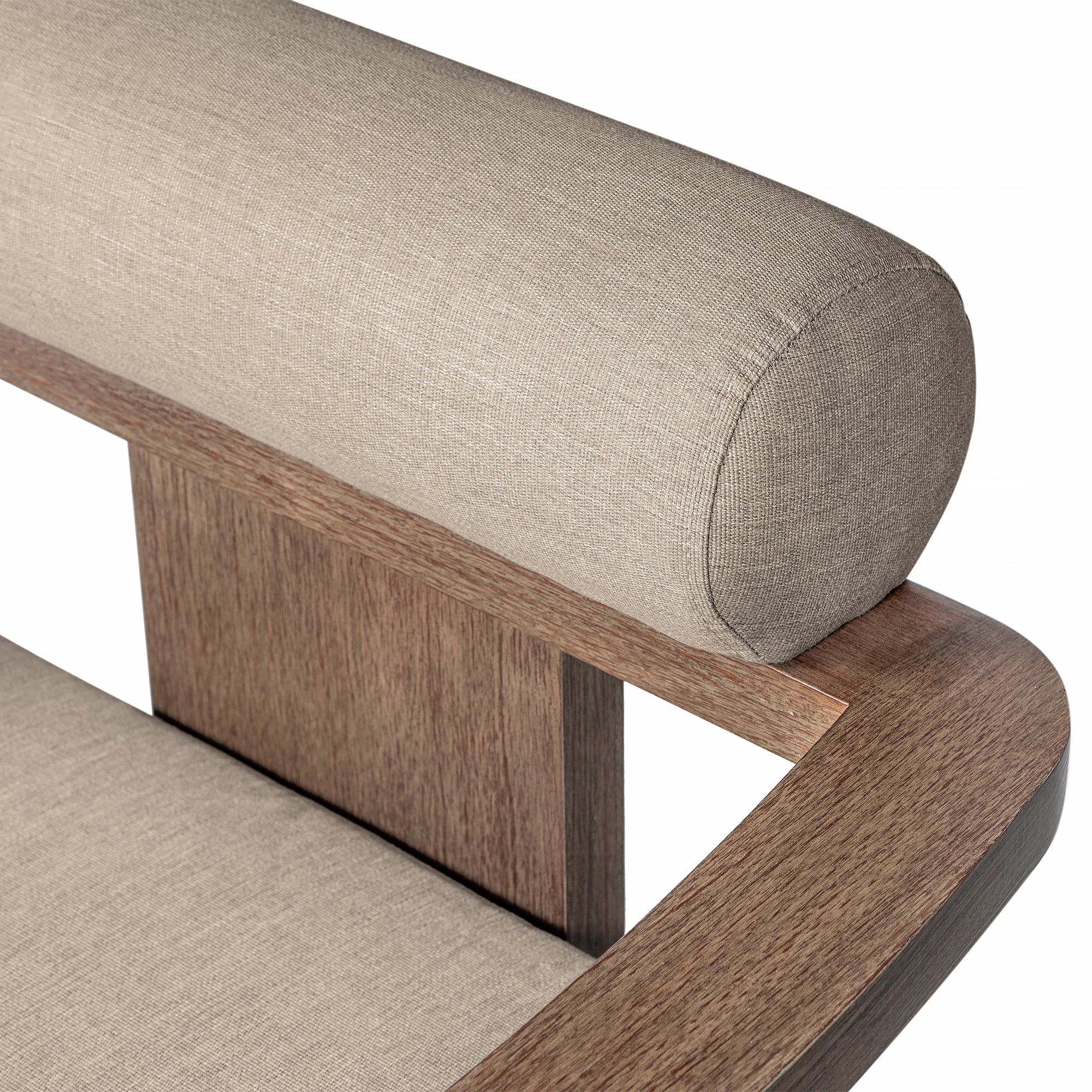 Relic Outdoor Patio 7 Piece Dining Set in Weathered Eucalyptus Wood with Taupe Olefin Cushions By Armen Living - Image 11