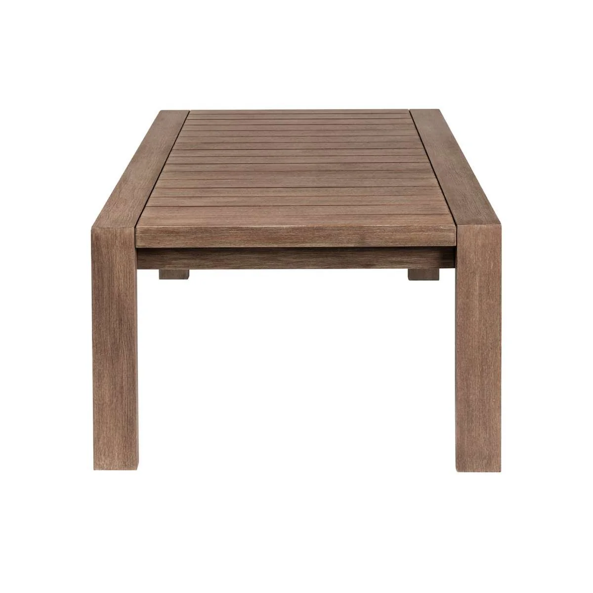 Relic Outdoor Patio Coffee Table in Weathered Eucalyptus Wood By Armen Living - Image 4